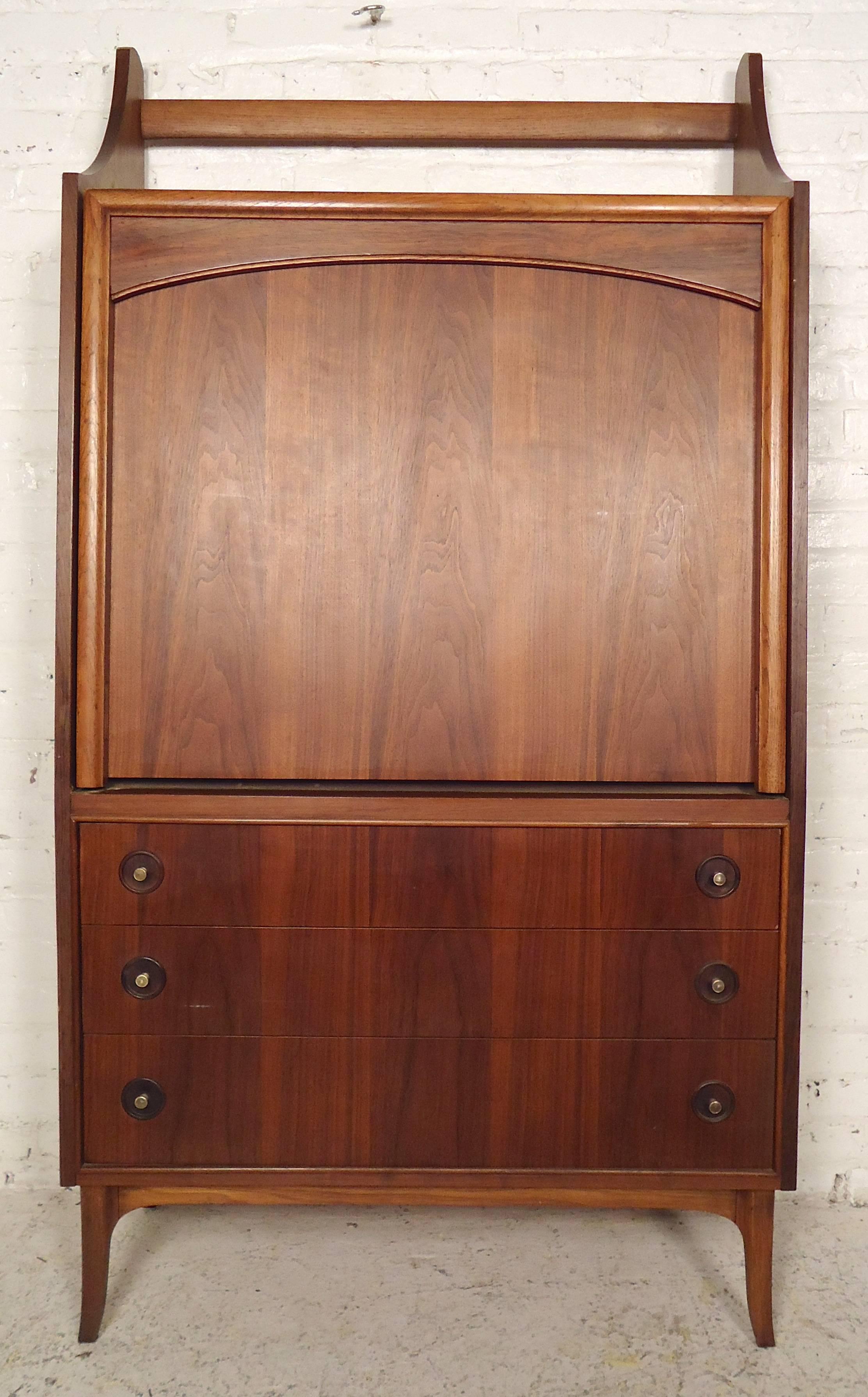 Rare Mid-Century Drop Front Cabinet and Desk 2