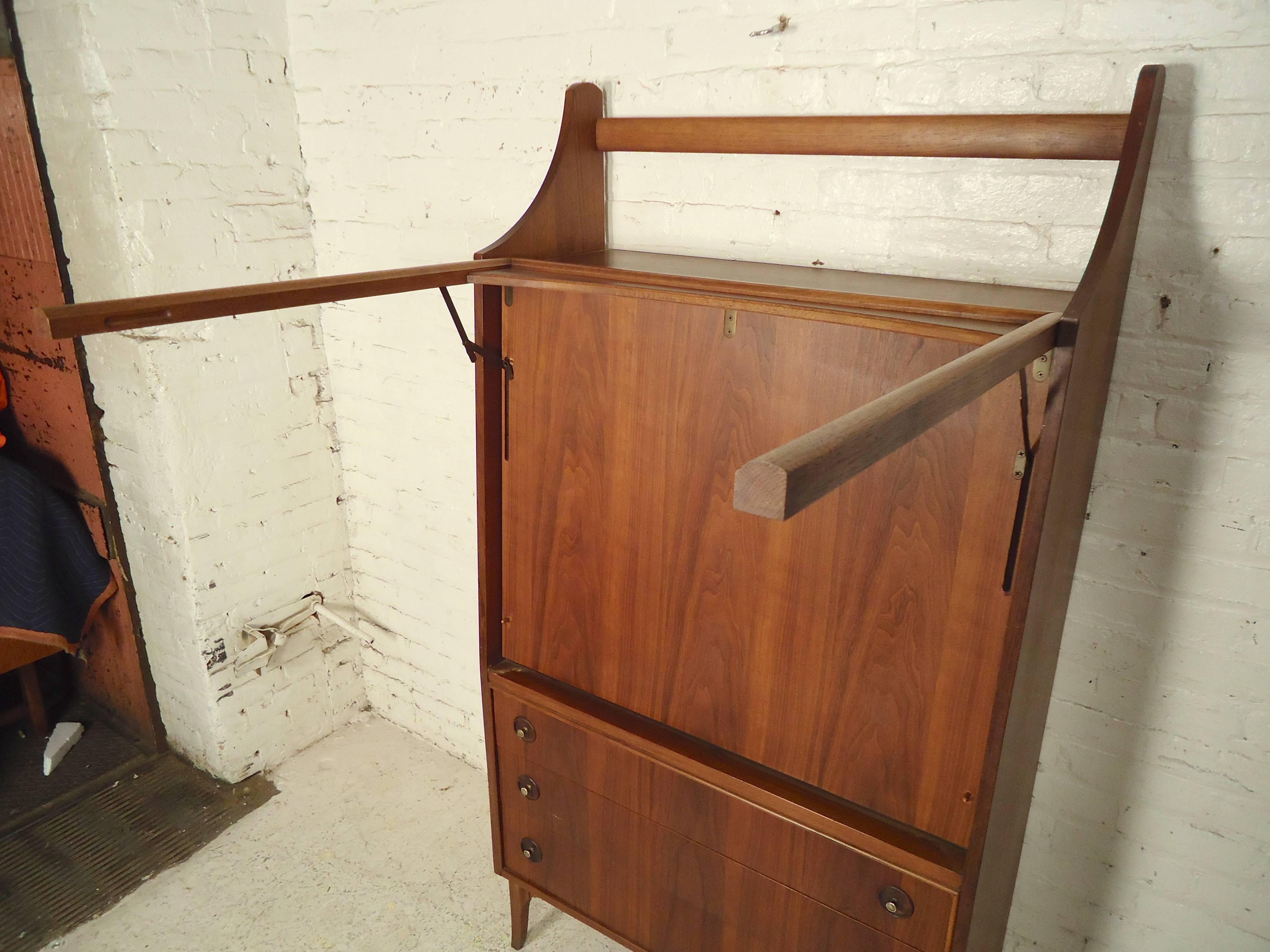 Rare Mid-Century Drop Front Cabinet and Desk In Good Condition In Brooklyn, NY