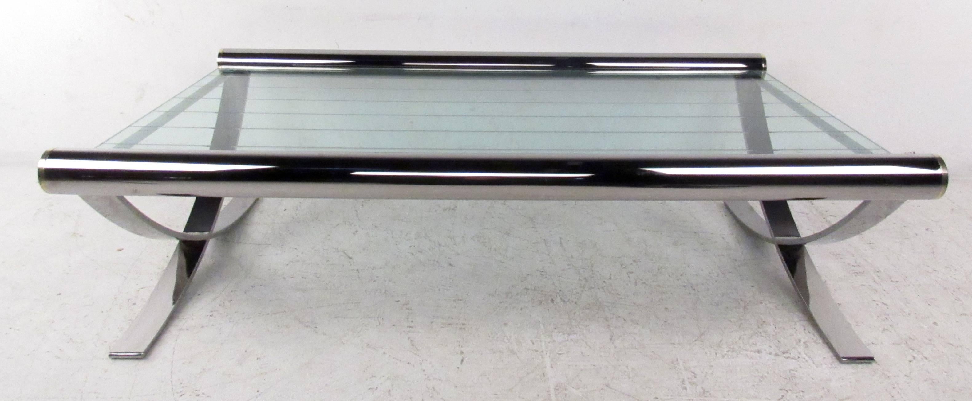 Mid-20th Century Mid-Century Chrome Coffee Table For Sale