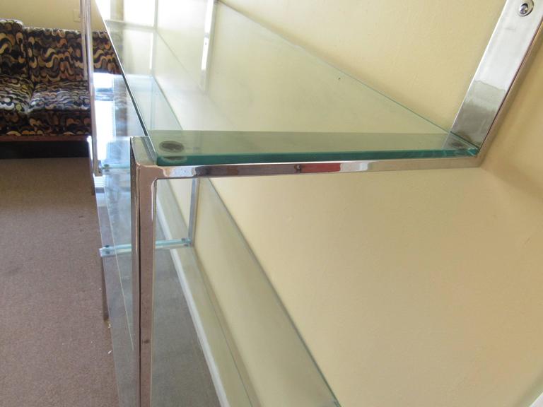 Vintage Modern Chrome Wall Shelves in the style of Milo Baughman For