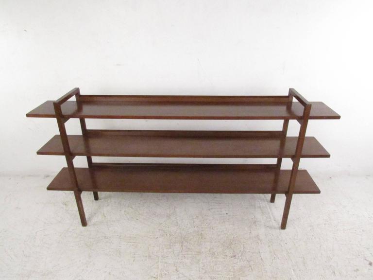 Mid Century Modern Low Bookshelf Vintage Walnut Bookshelf At 1stdibs