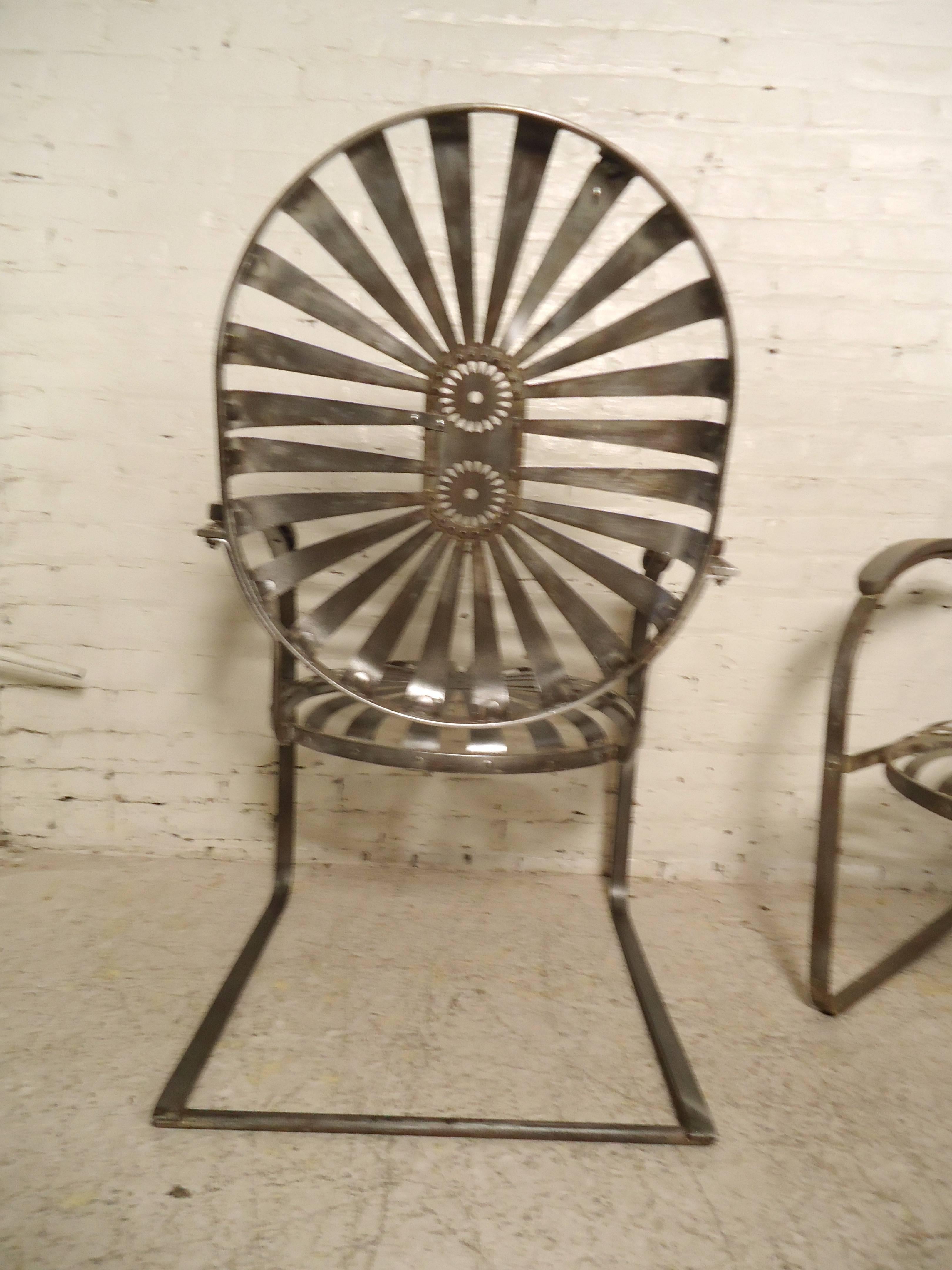 Pair of Refinished Spring Patio Chairs 2