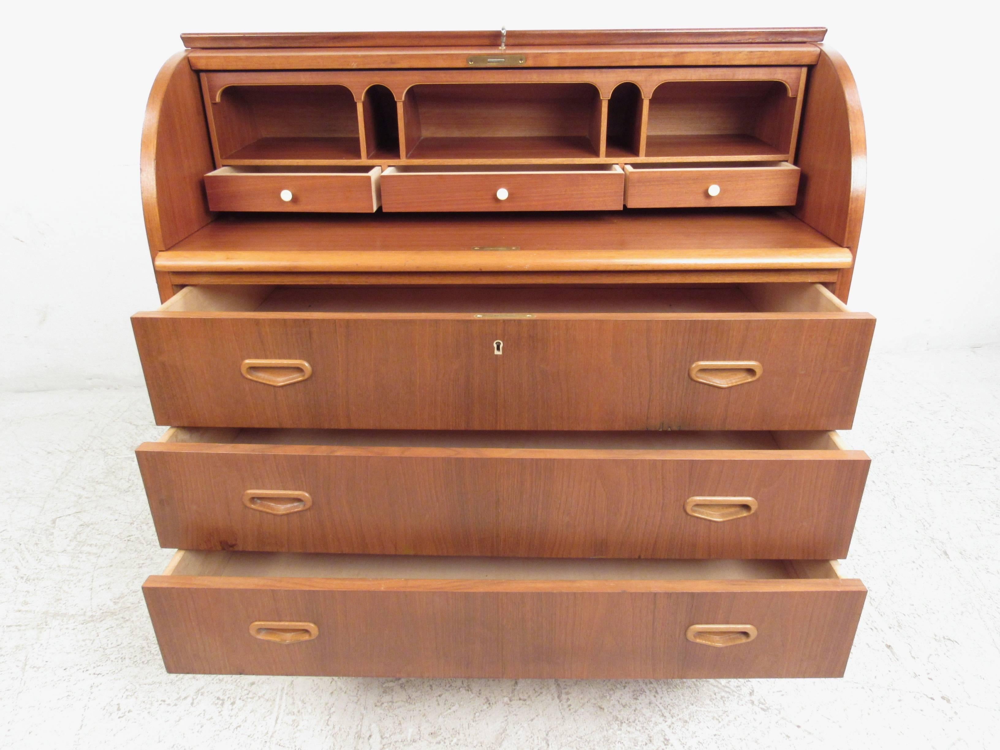 mid century modern roll top desk