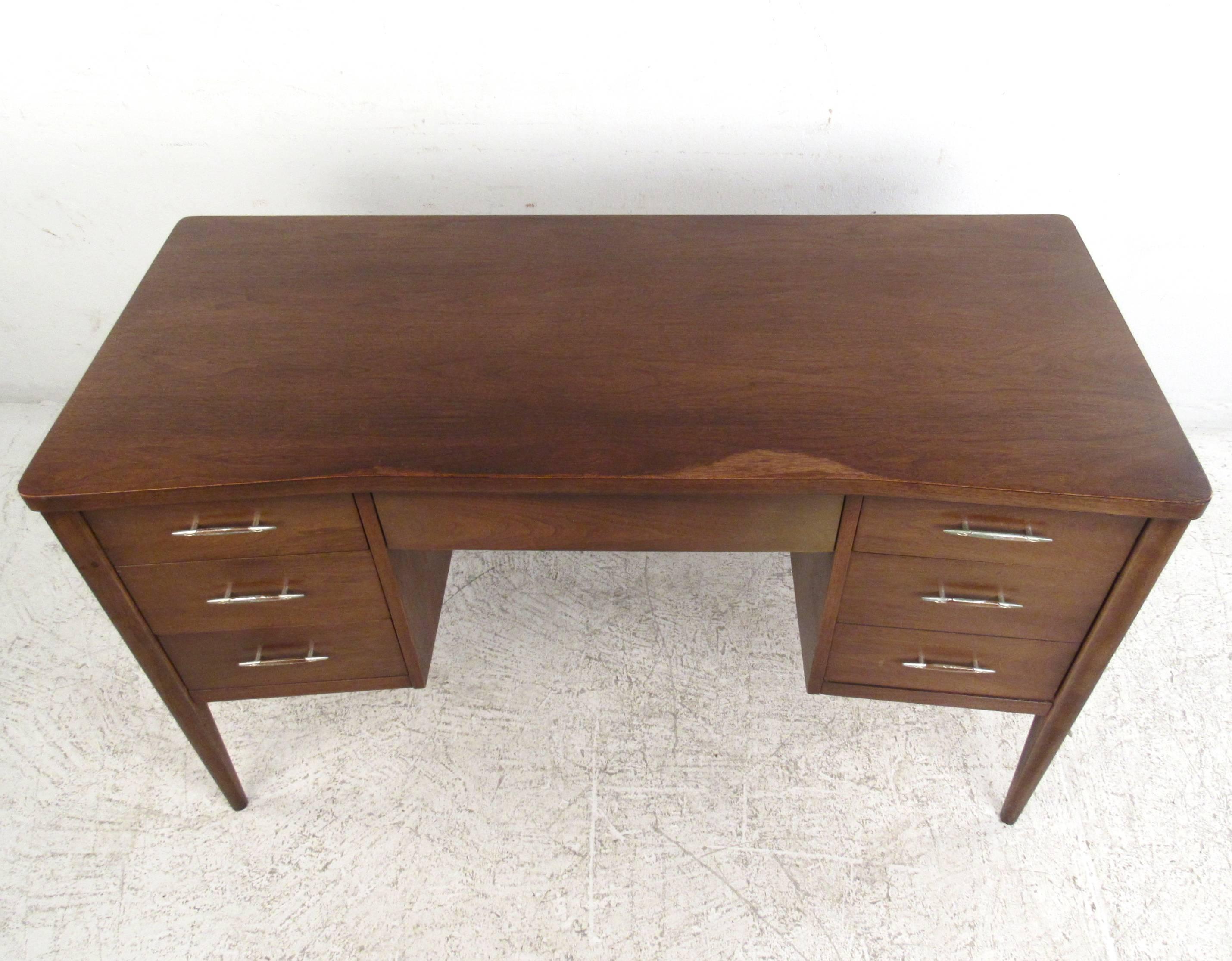 mid century walnut desk