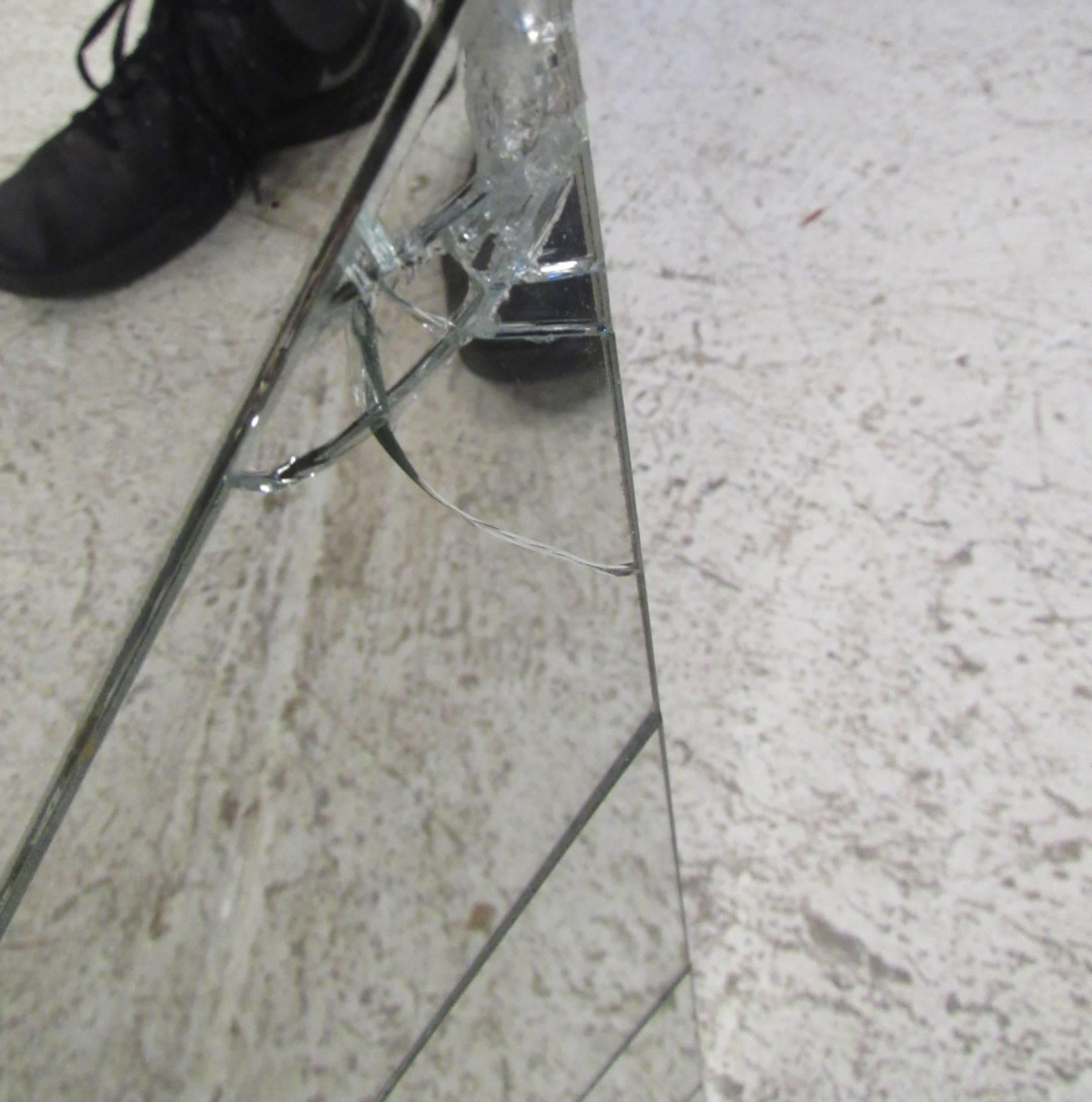 Mid-Century Modern Tall Vintage Mirrored Room Divider For Sale