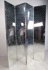 Tall Vintage Mirrored Room Divider