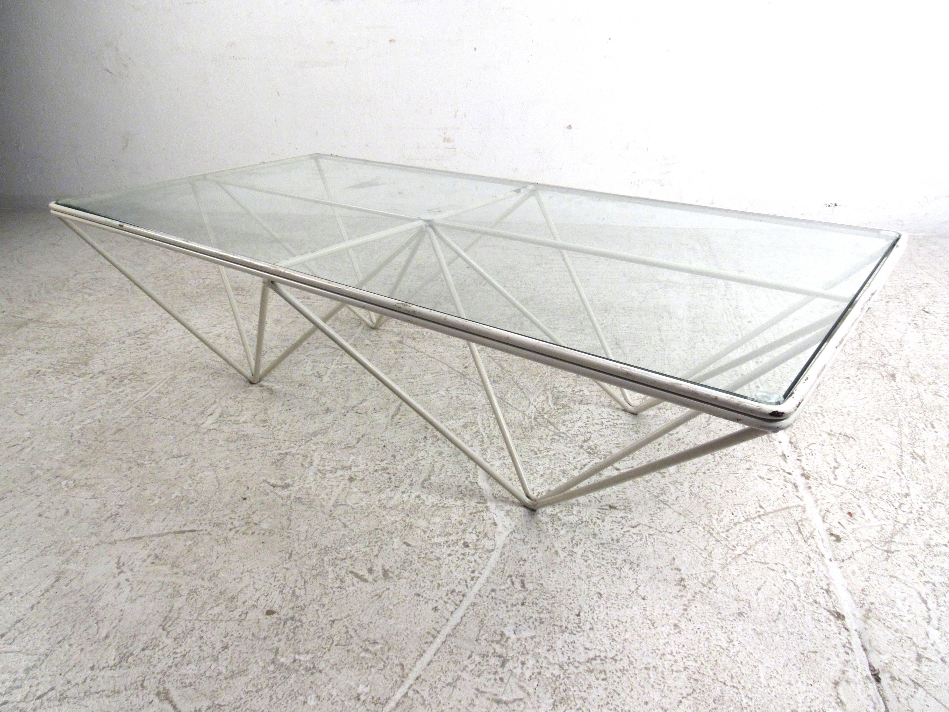 pyramid glass coffee table