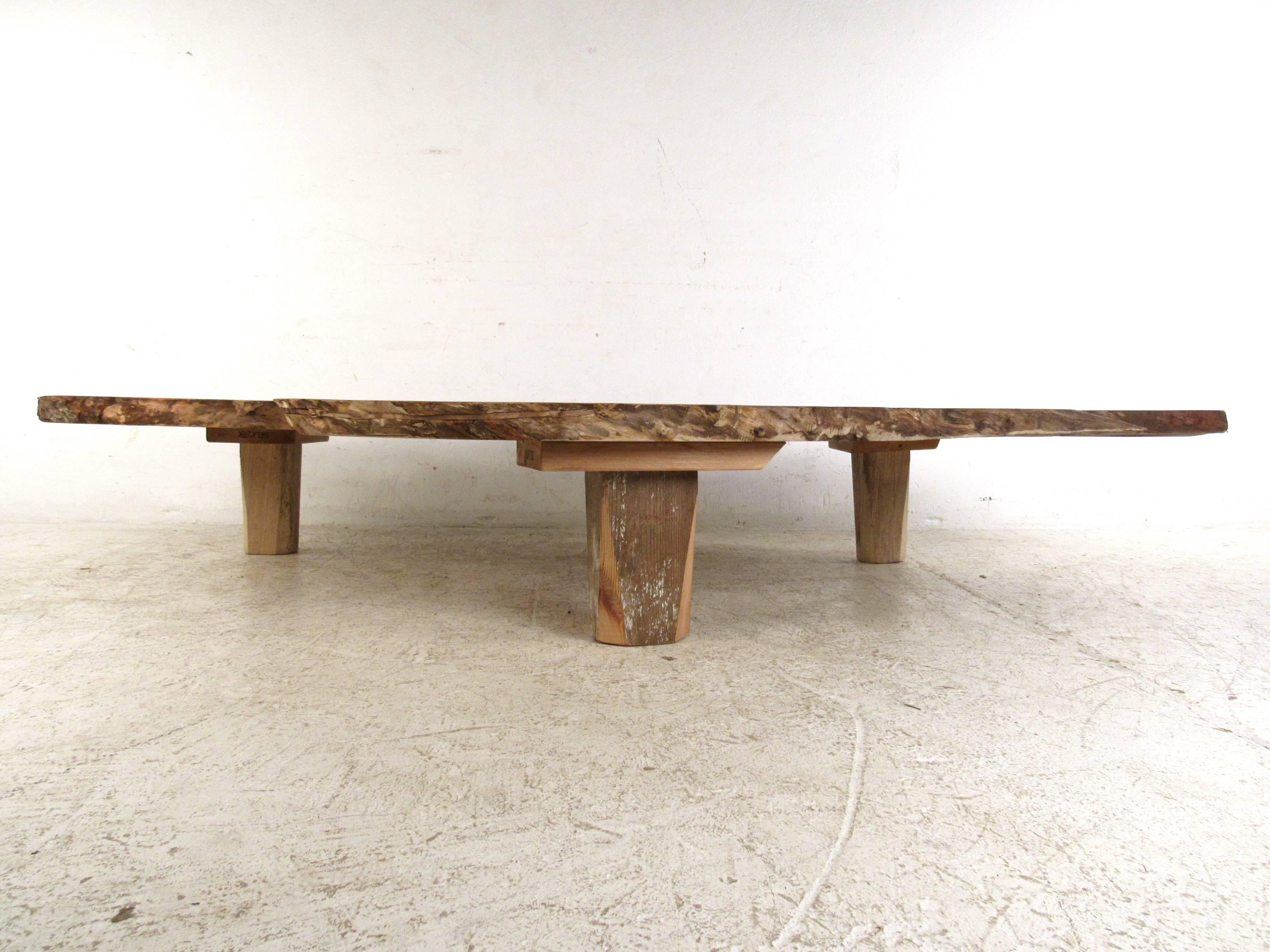 Rustic Impressive Studio Made Burlwood Coffee Table