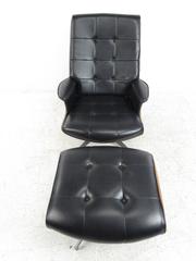 Heywood-Wakefield Swivel Lounge Chair with Ottoman