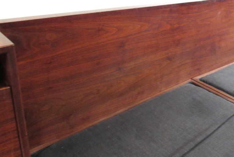 Jens Risom Vintage Teak KingSize Platform Bed with End Table at 1stdibs
