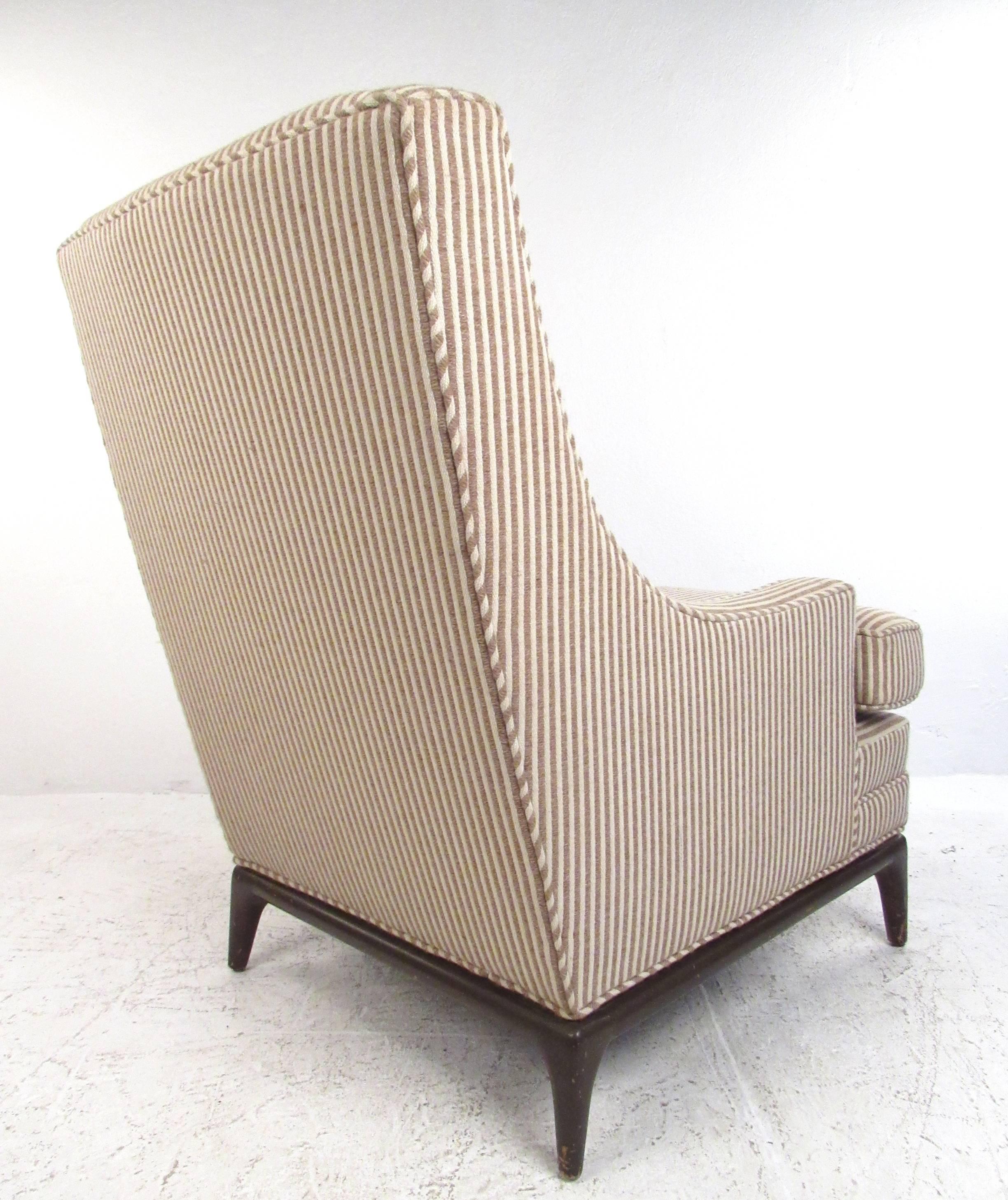 Mid-Century Modern Lounge Chair with Ottoman after Robsjohn-Gibbings In Good Condition In Brooklyn, NY
