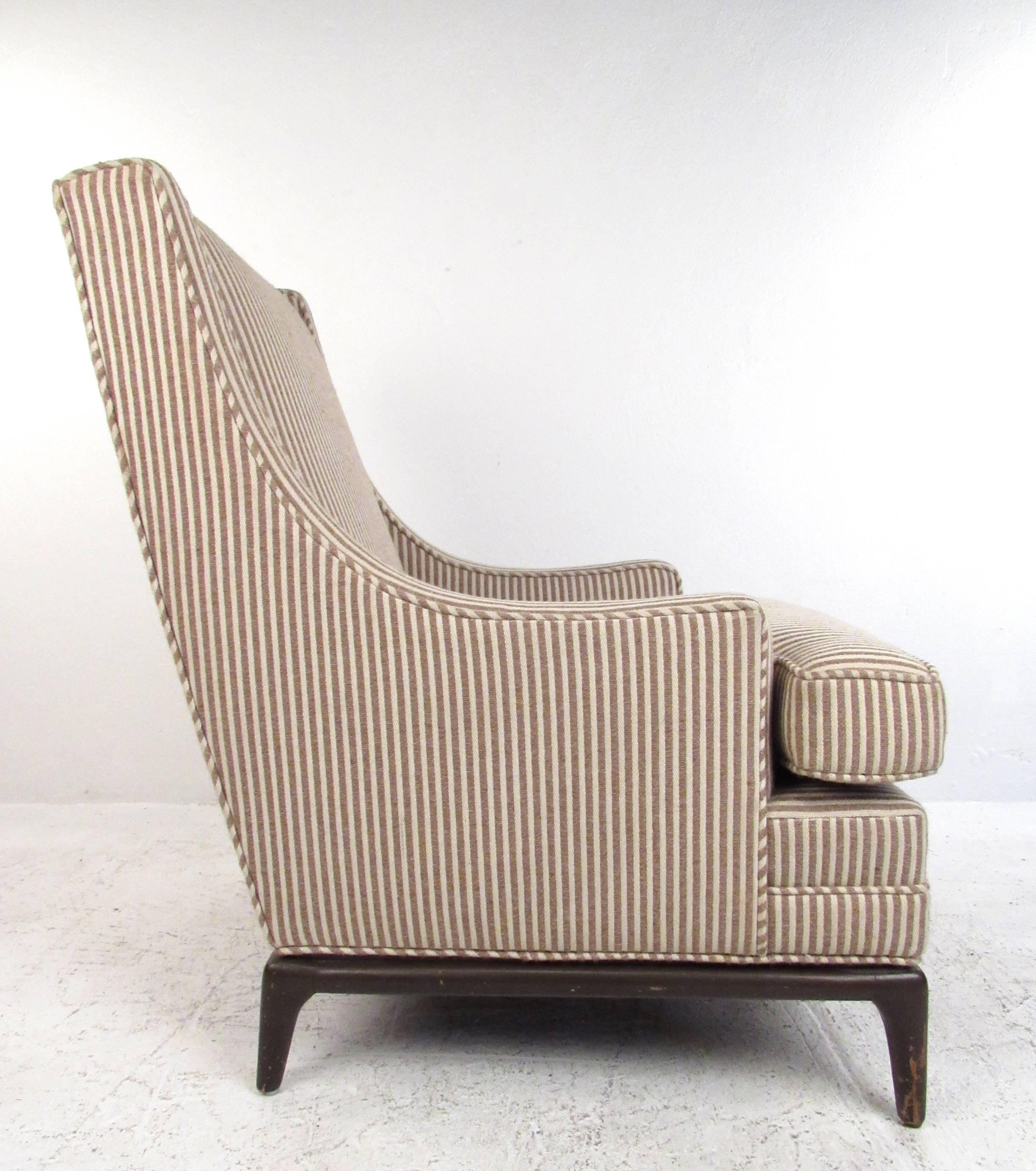 Mid-20th Century Mid-Century Modern Lounge Chair with Ottoman after Robsjohn-Gibbings