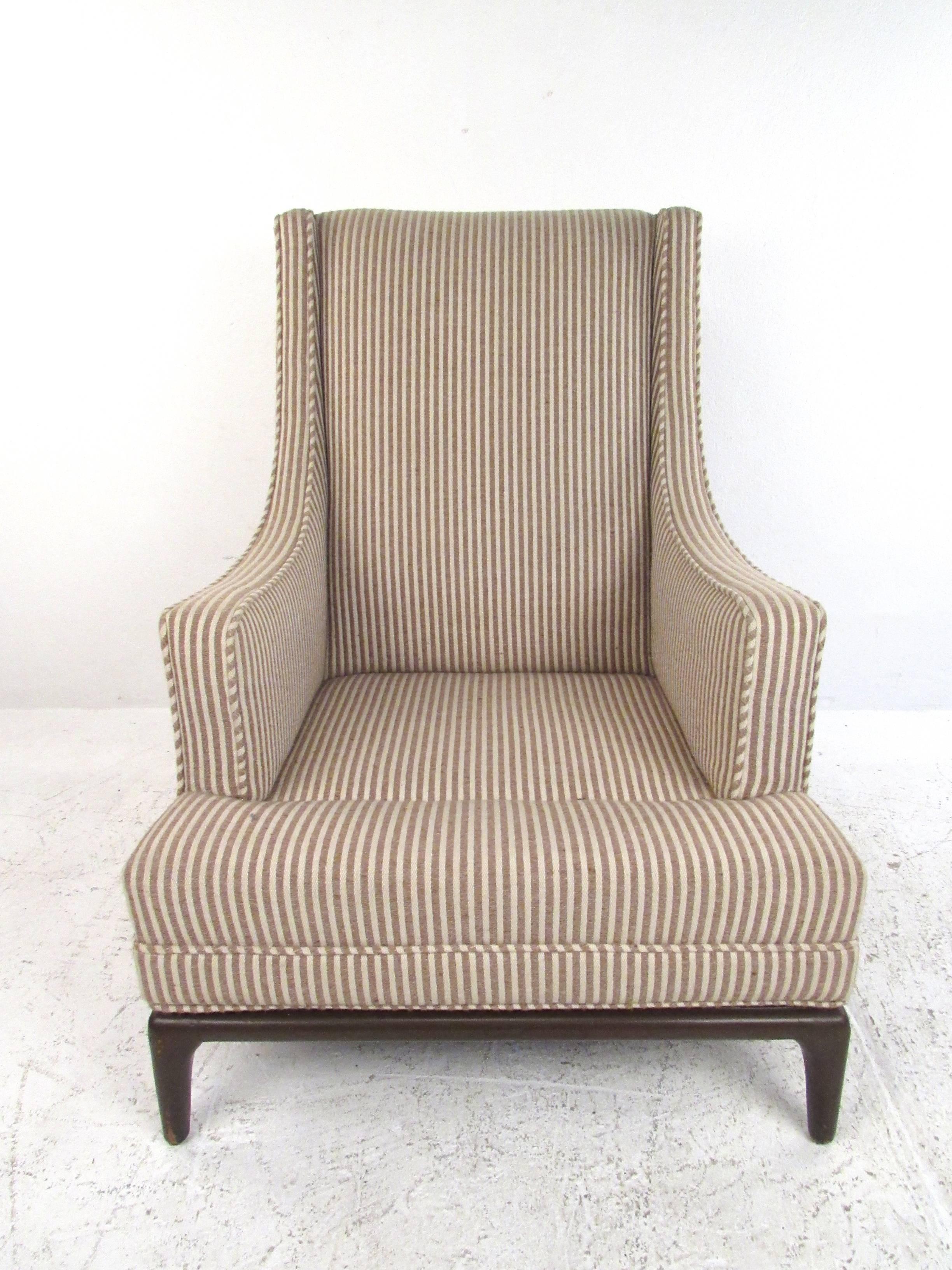 Mid-Century Modern Lounge Chair with Ottoman after Robsjohn-Gibbings 1