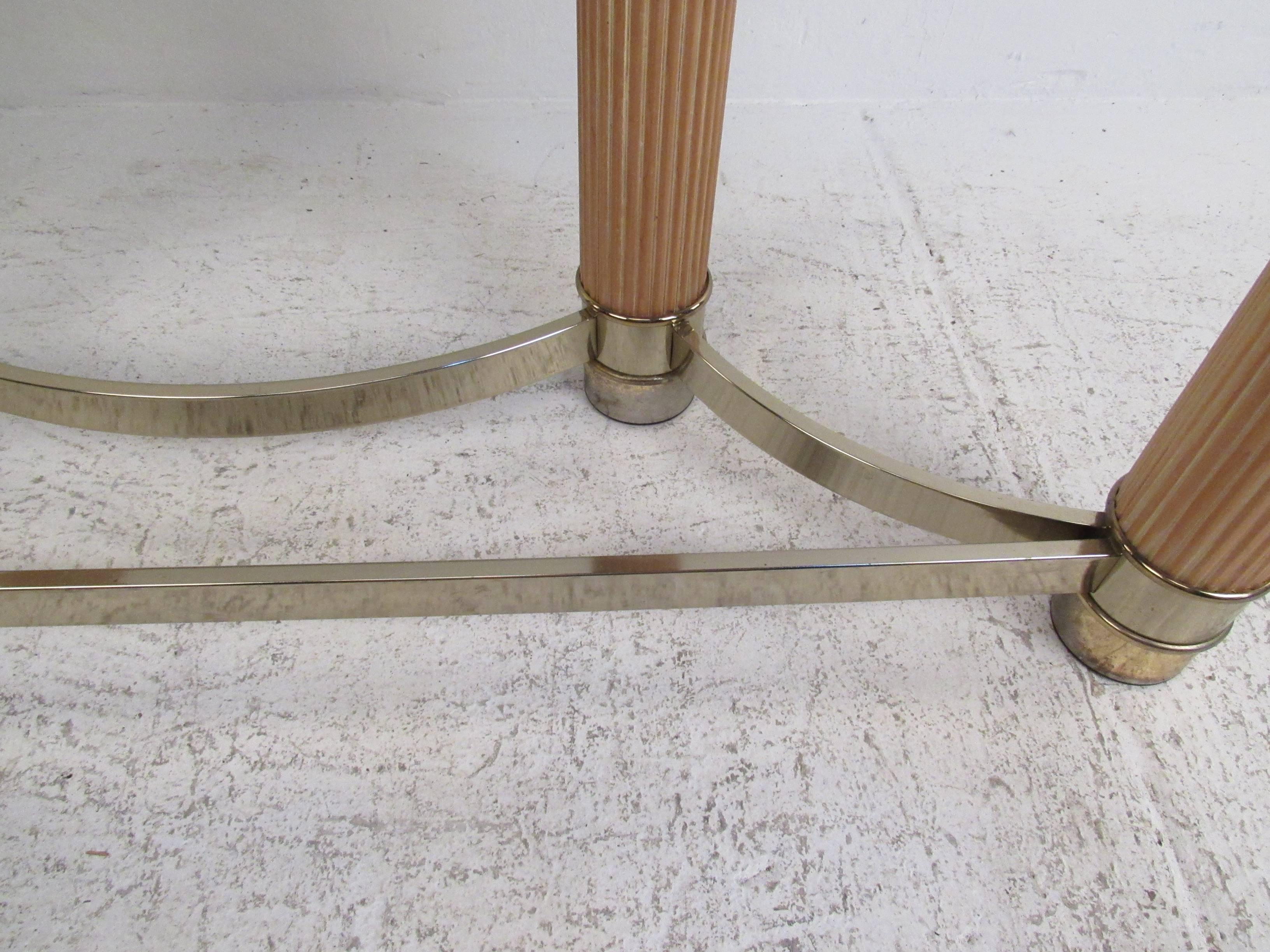 Vintage Modern Demilune Console Table In Good Condition For Sale In Brooklyn, NY