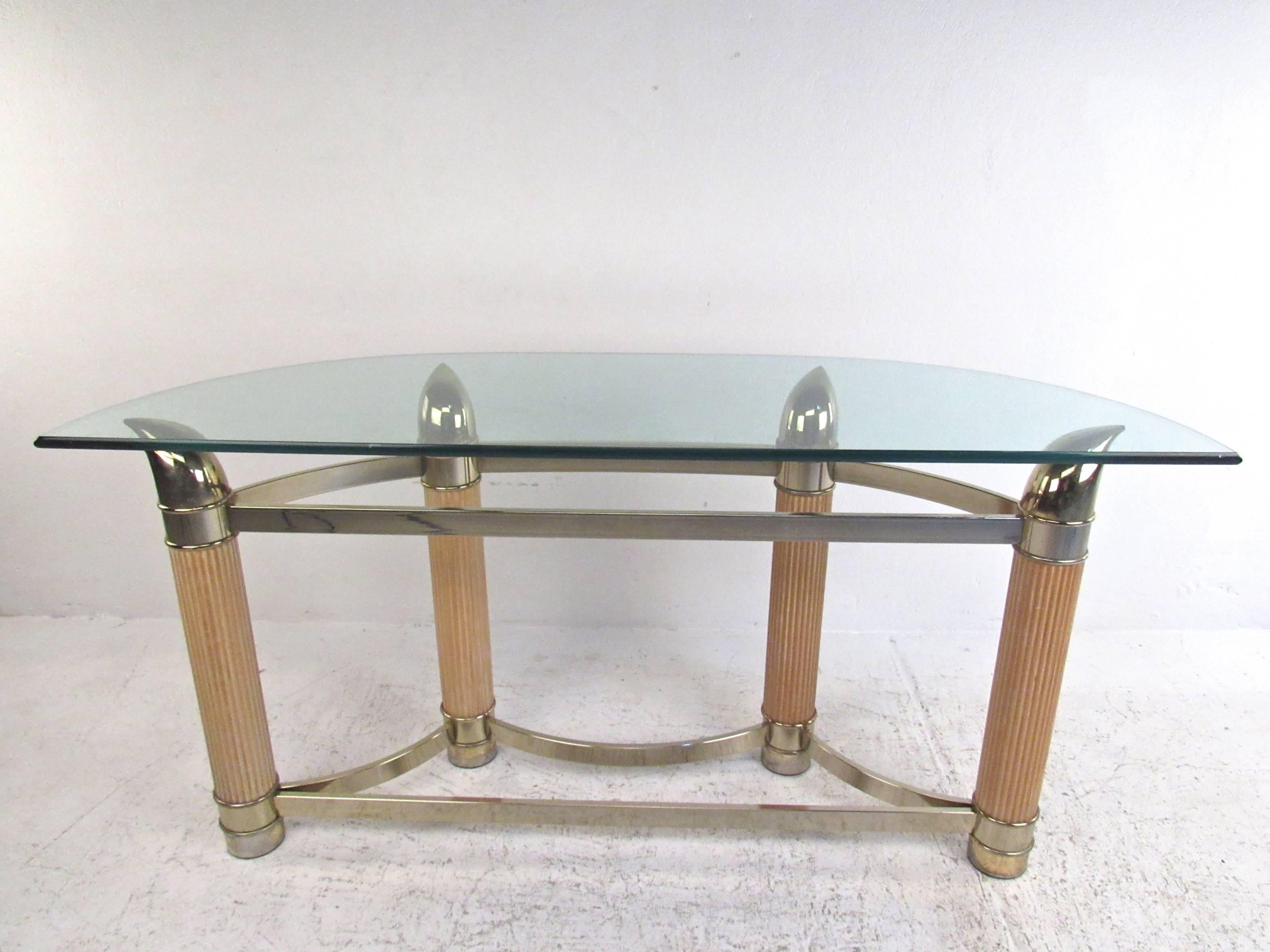 vintage demilune table