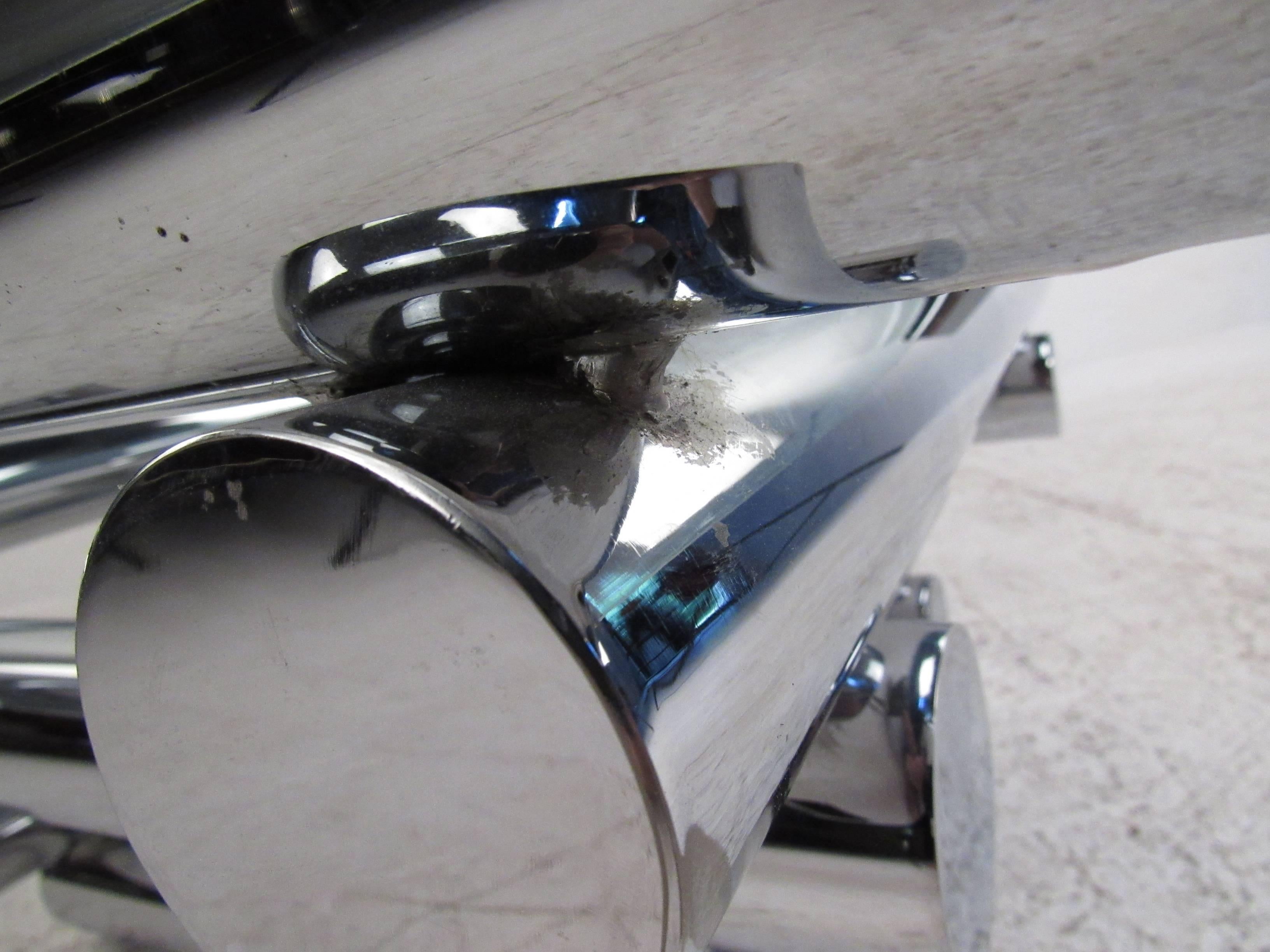 Mid-Century Modern Chrome Coffee Table in the Style of Paul Mayen 3