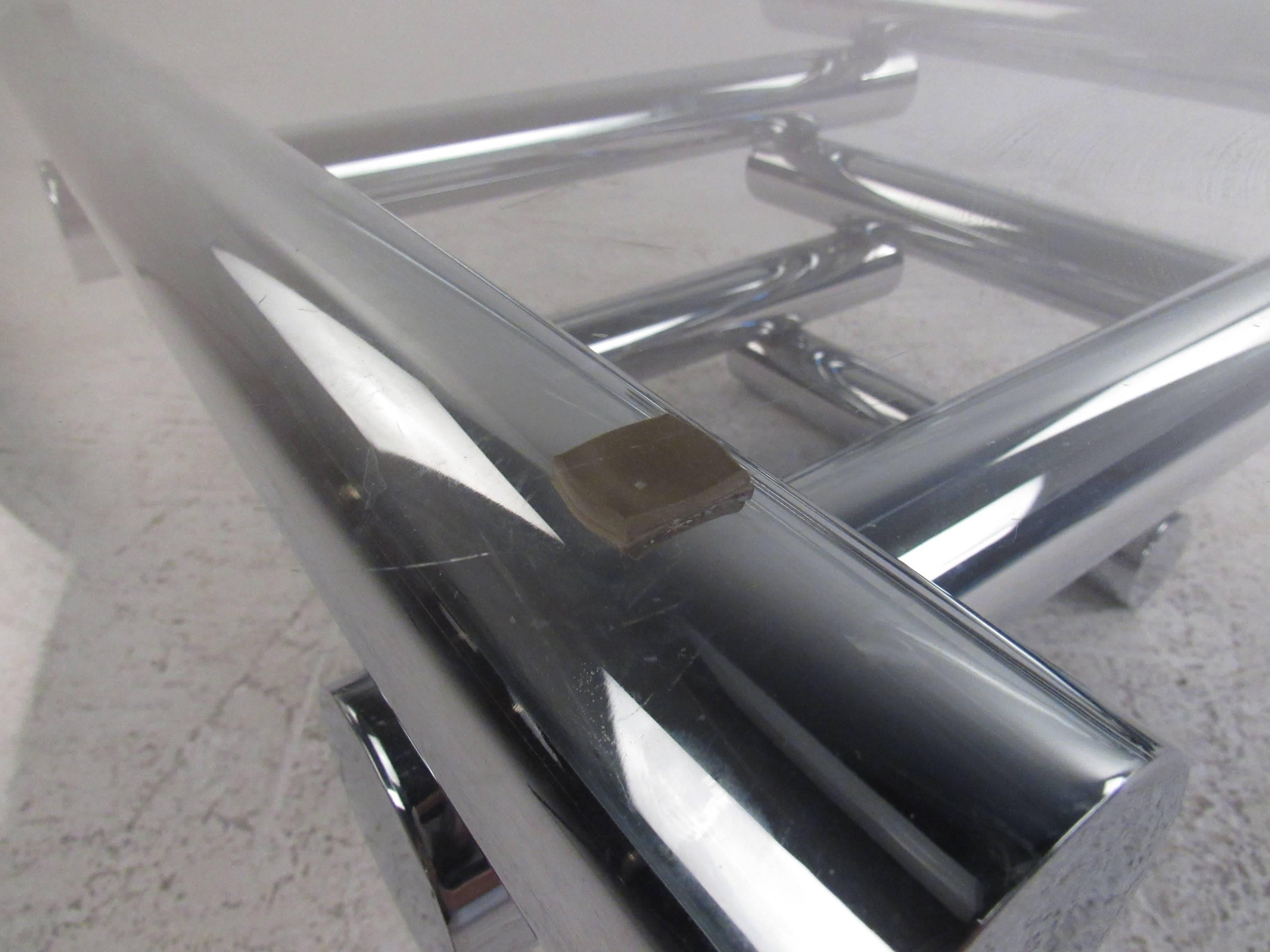 Mid-Century Modern Chrome Coffee Table in the Style of Paul Mayen 2