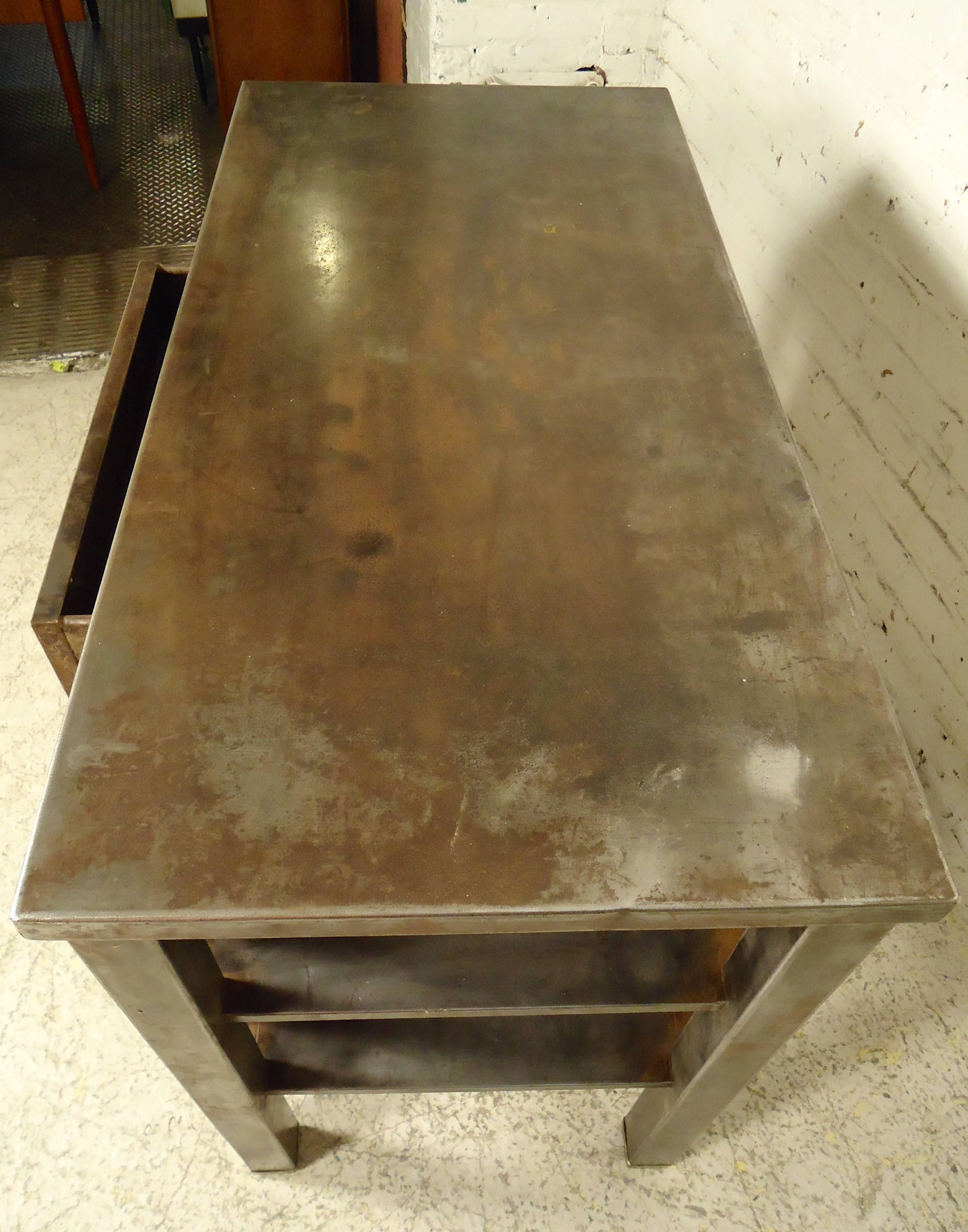 Vintage Industrial Metal Desk 3