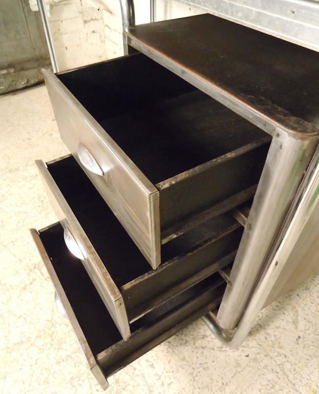 Refinished Vintage Metal Desk at 1stDibs