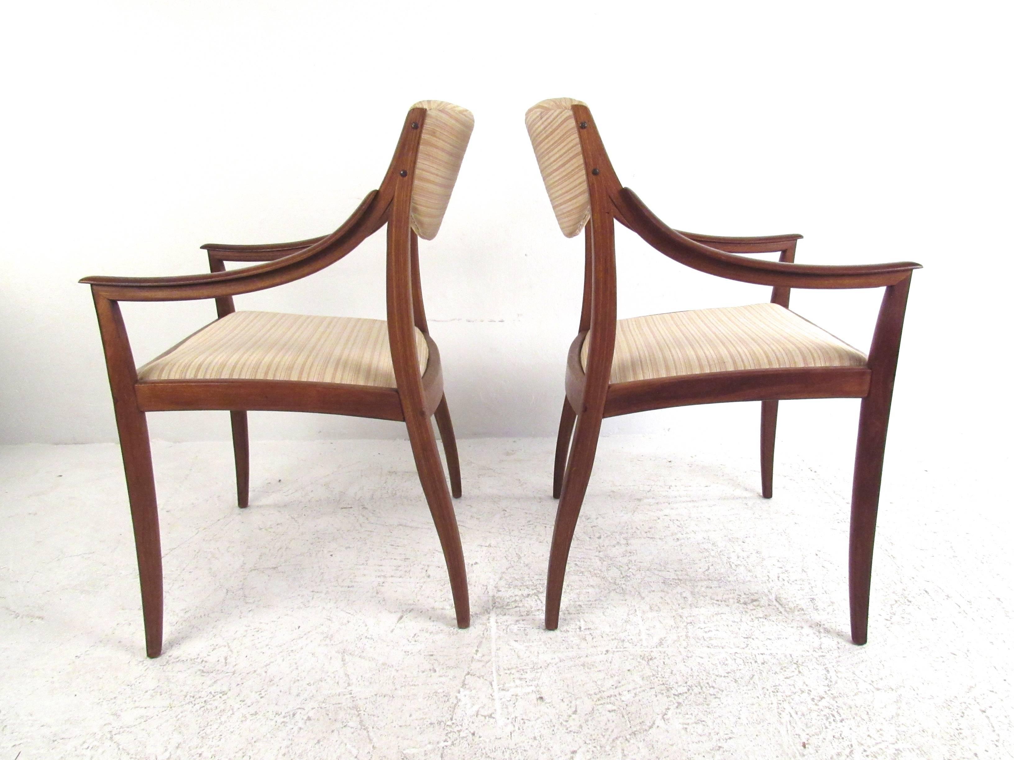 Mid-20th Century Mid-Century American Walnut Dining Chairs by Drexel