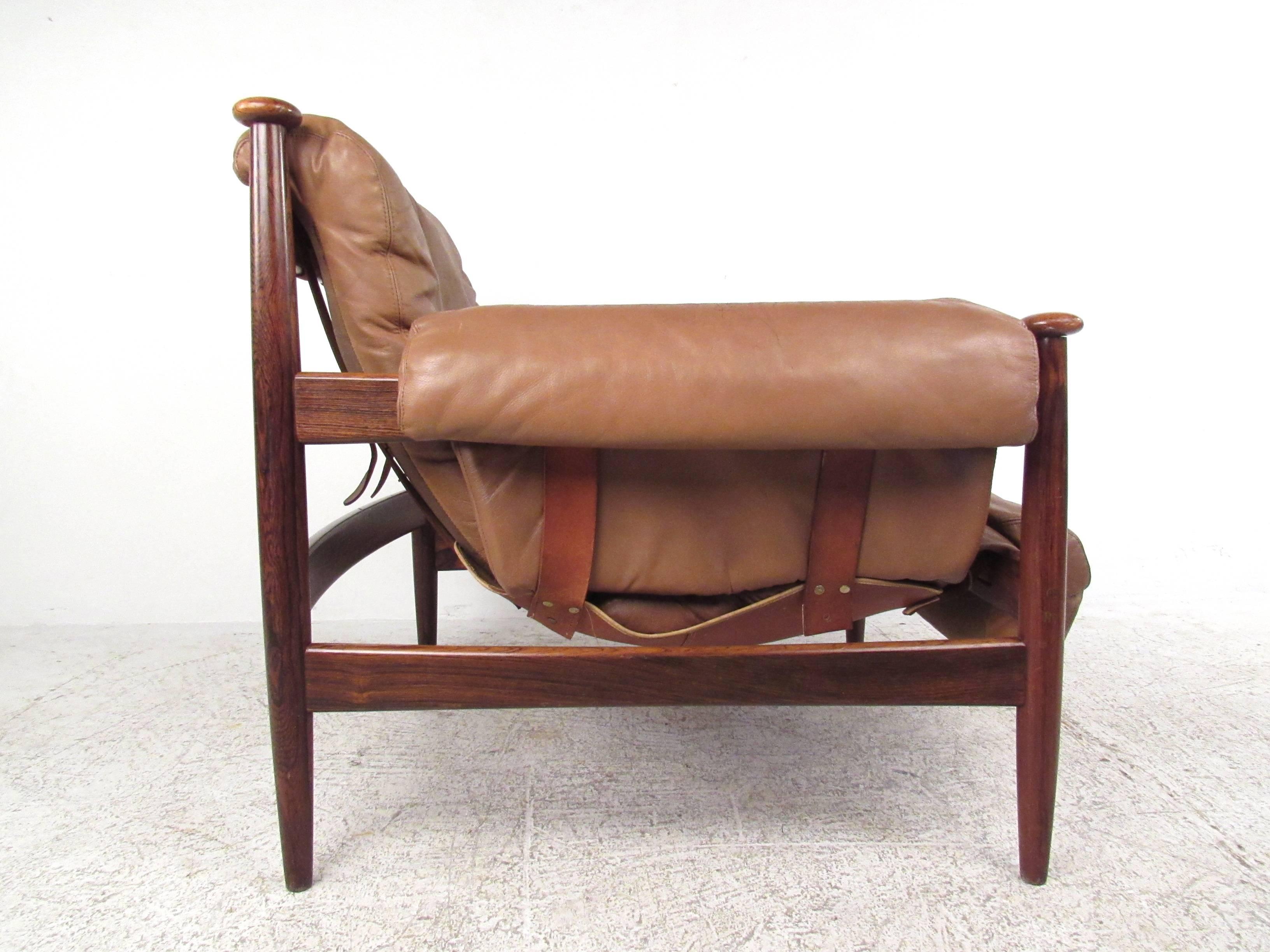 Swedish Vintage Leather Amiral Lounge Chair by Ire Mobler 