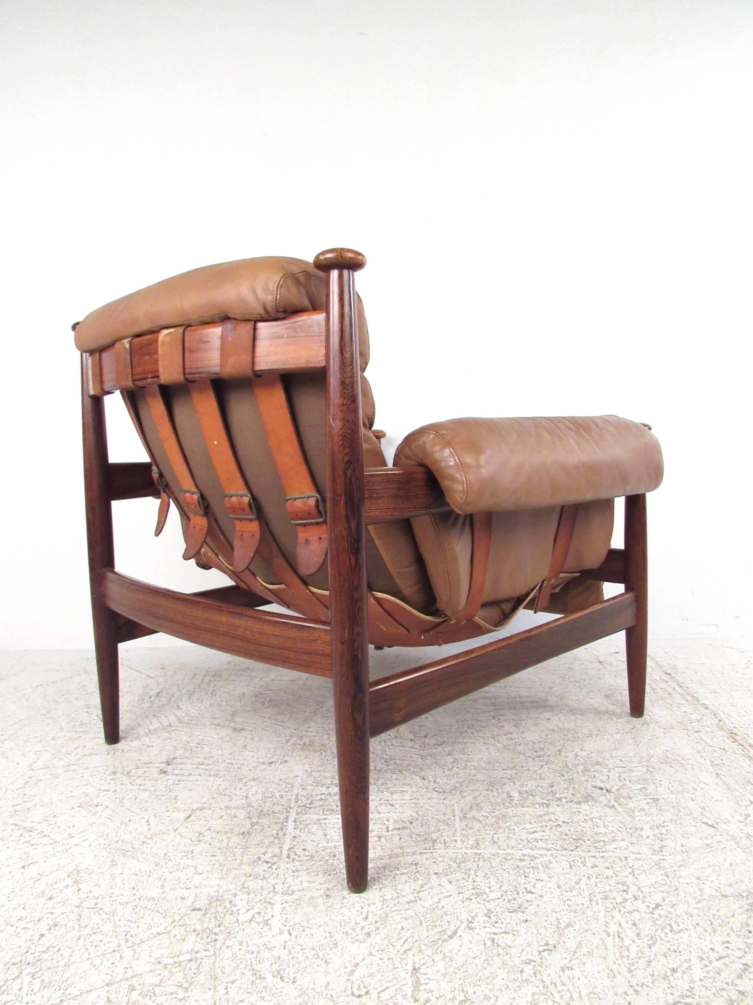 Mid-Century Modern Vintage Leather Amiral Lounge Chair by Ire Mobler 