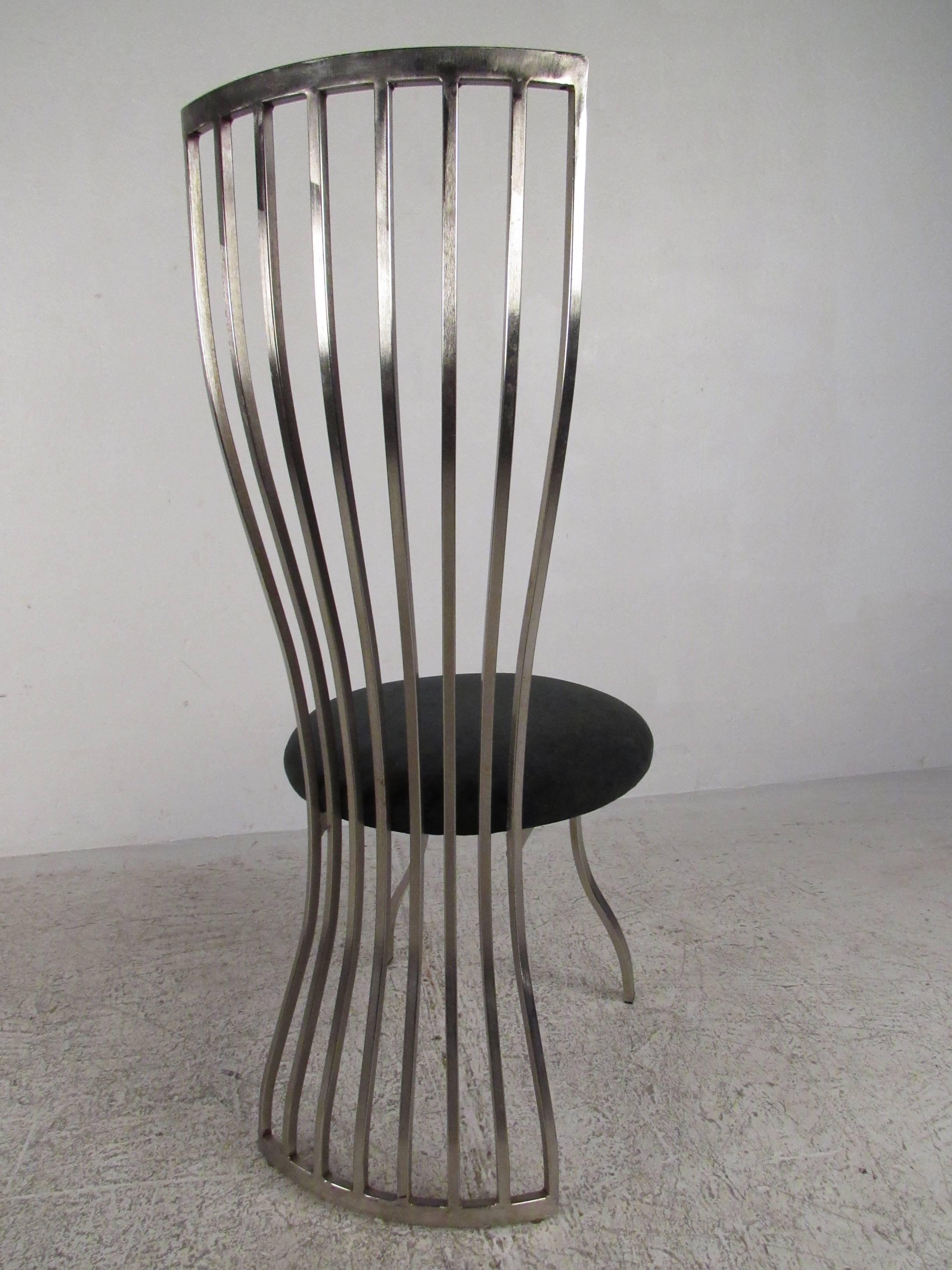 Stunning Modern Set of Sculptural Steel Dining Chairs 1