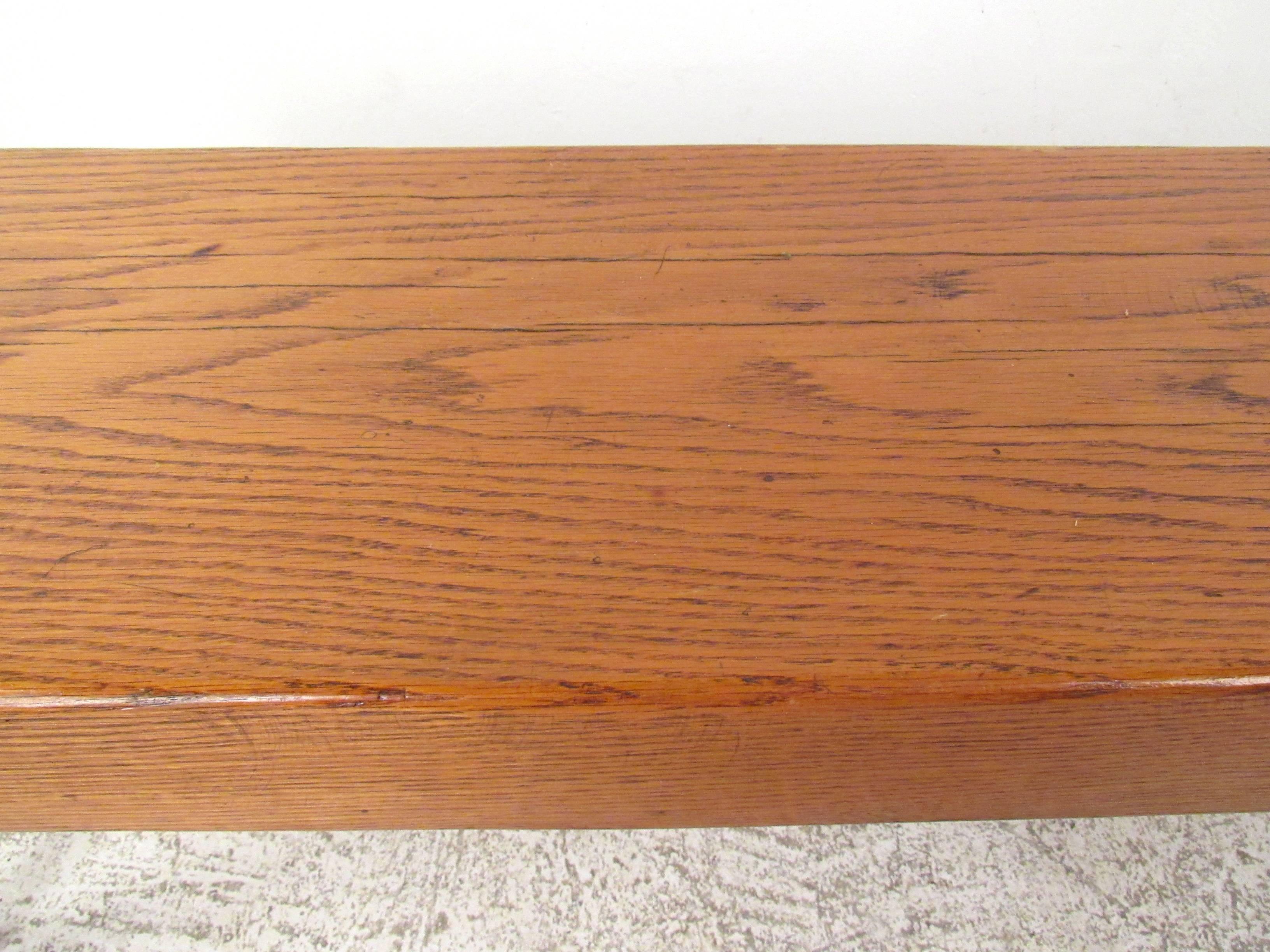 Vintage Rustic Studio Made Solid Oak Bench 1