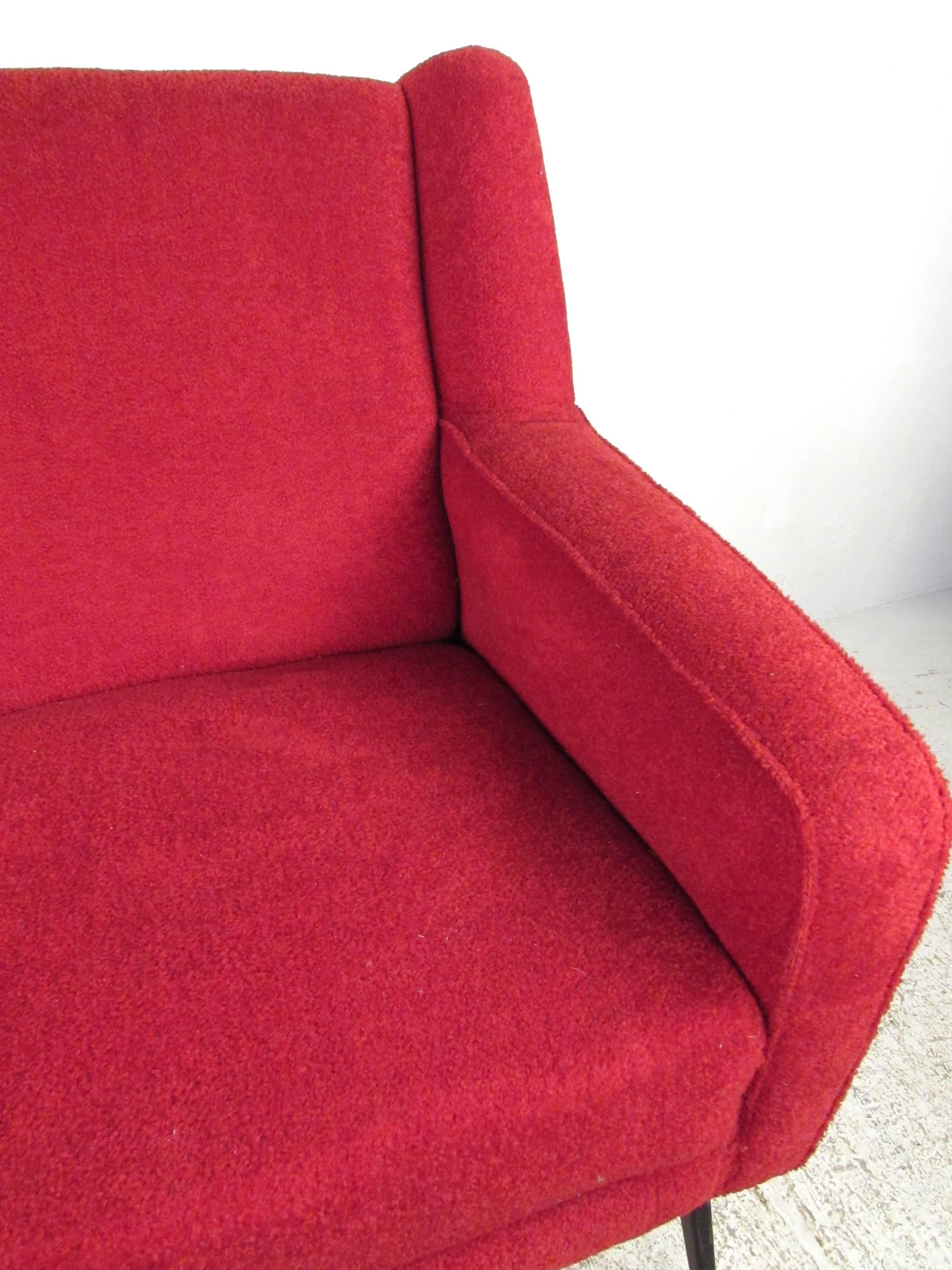 Upholstery Mid-Century Modern Marco Zanuso Style Italian Sofa