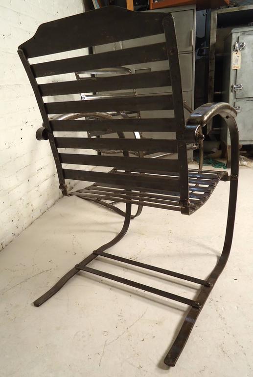 Pair of Vintage Metal Spring Chairs For Sale at 1stdibs