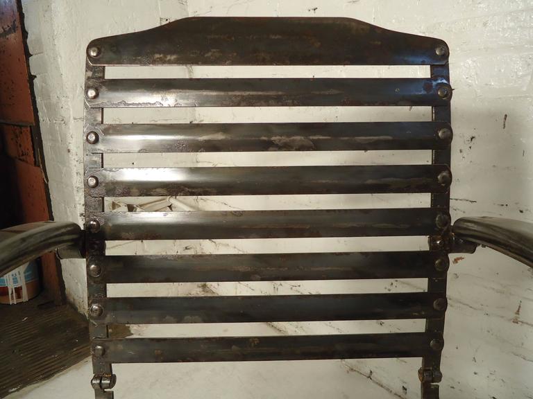 Pair of Vintage Metal Spring Chairs For Sale at 1stdibs