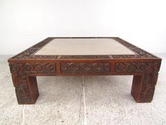 Elegant Vintage Marble-Top Coffee Table