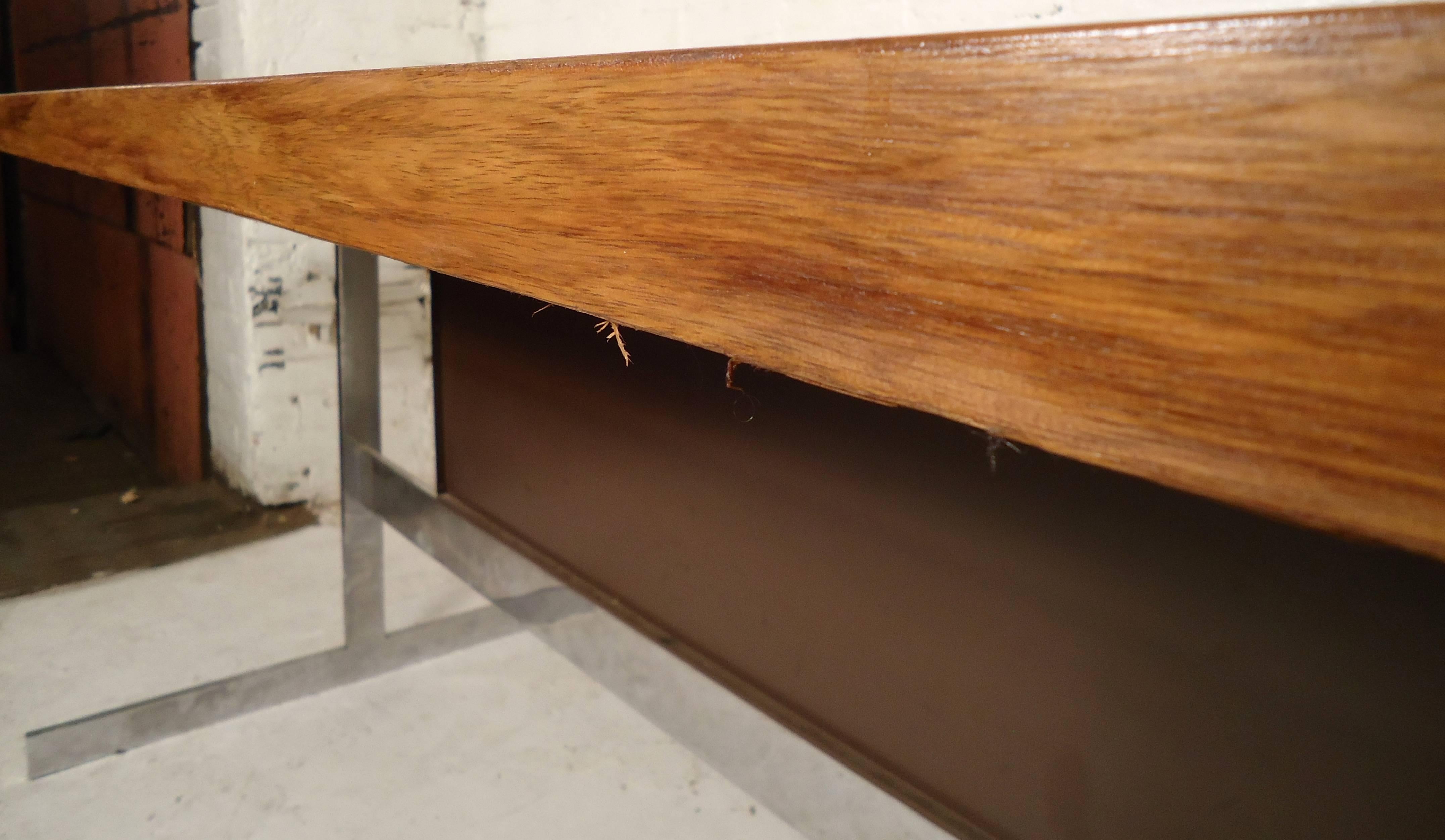 Mid-Century Modern Rosewood and Chrome Desk in the Style of Milo Baughman 3