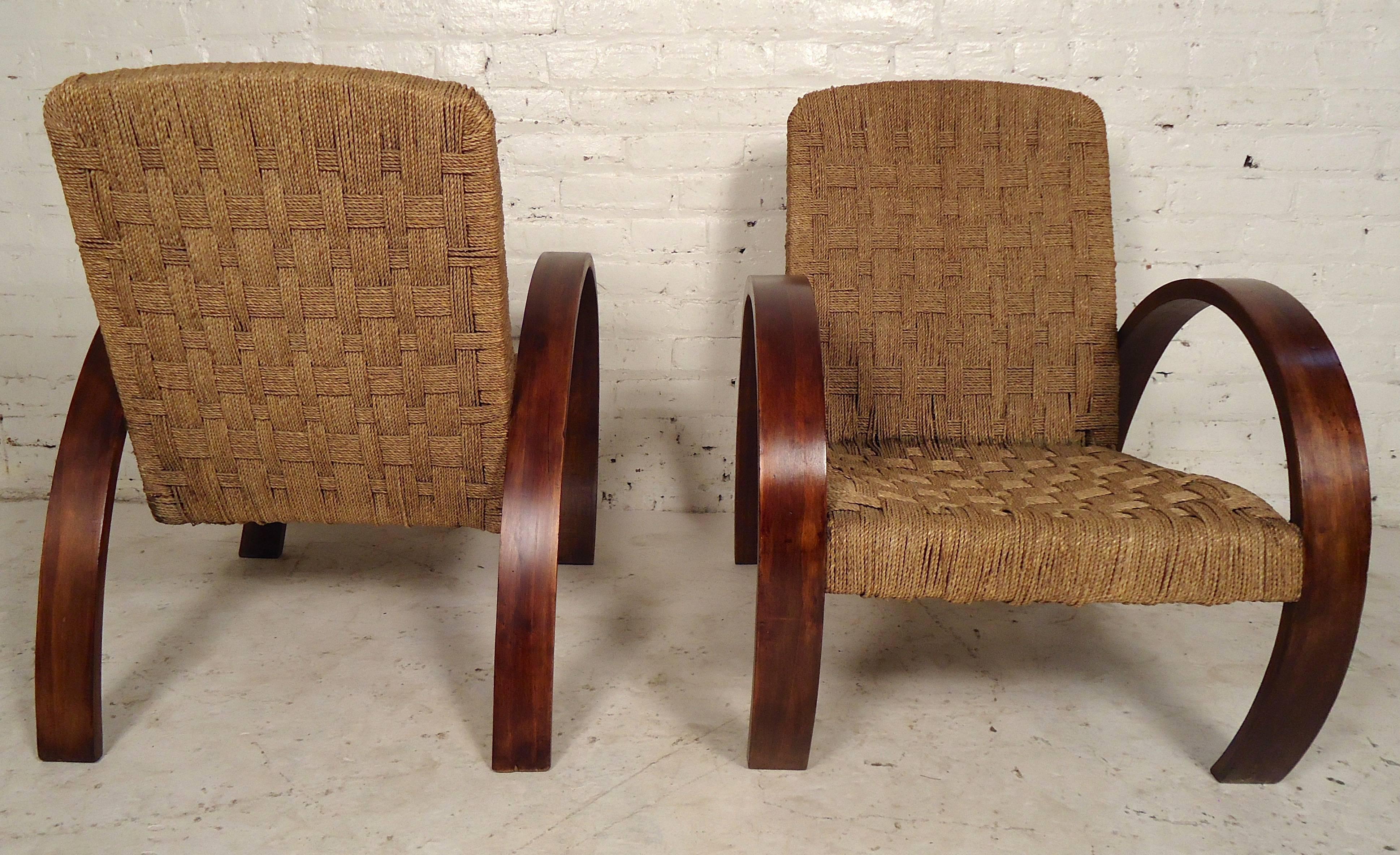 Mid-Century Modern Rope Lounge Chairs in the Style of Bas Van Pelt  4