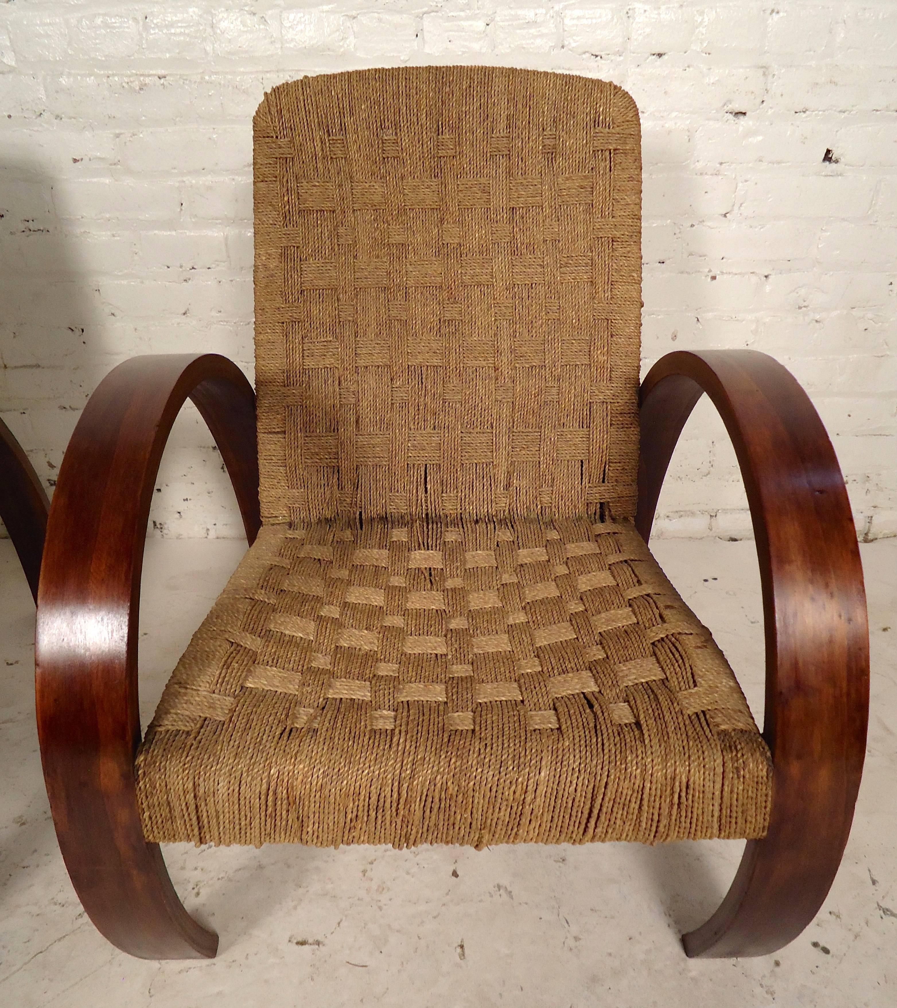 Mid-Century Modern Rope Lounge Chairs in the Style of Bas Van Pelt  5