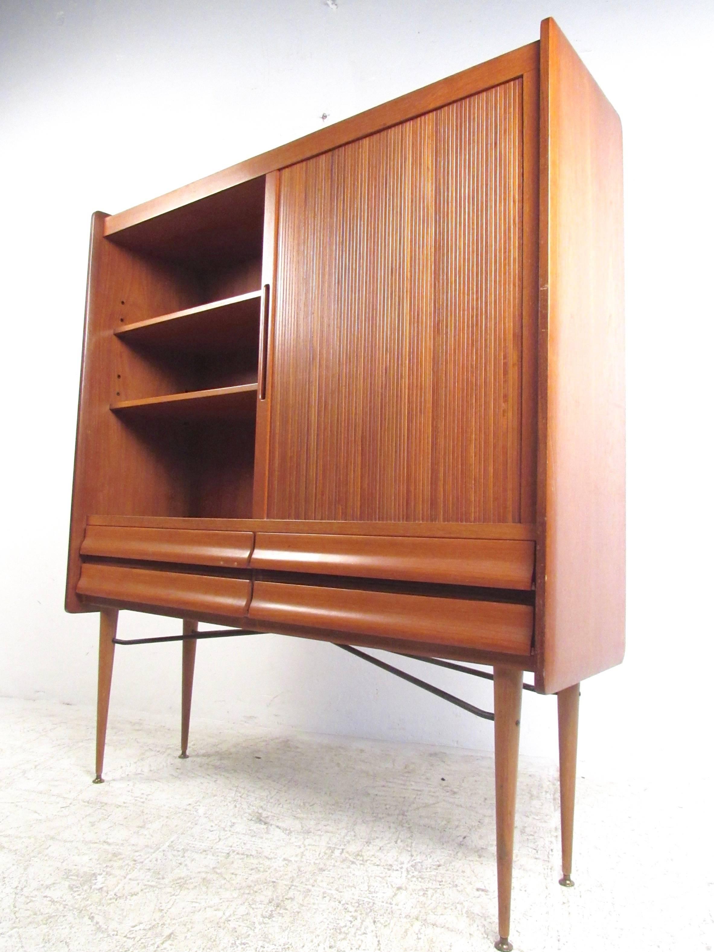 mid century tall cabinet