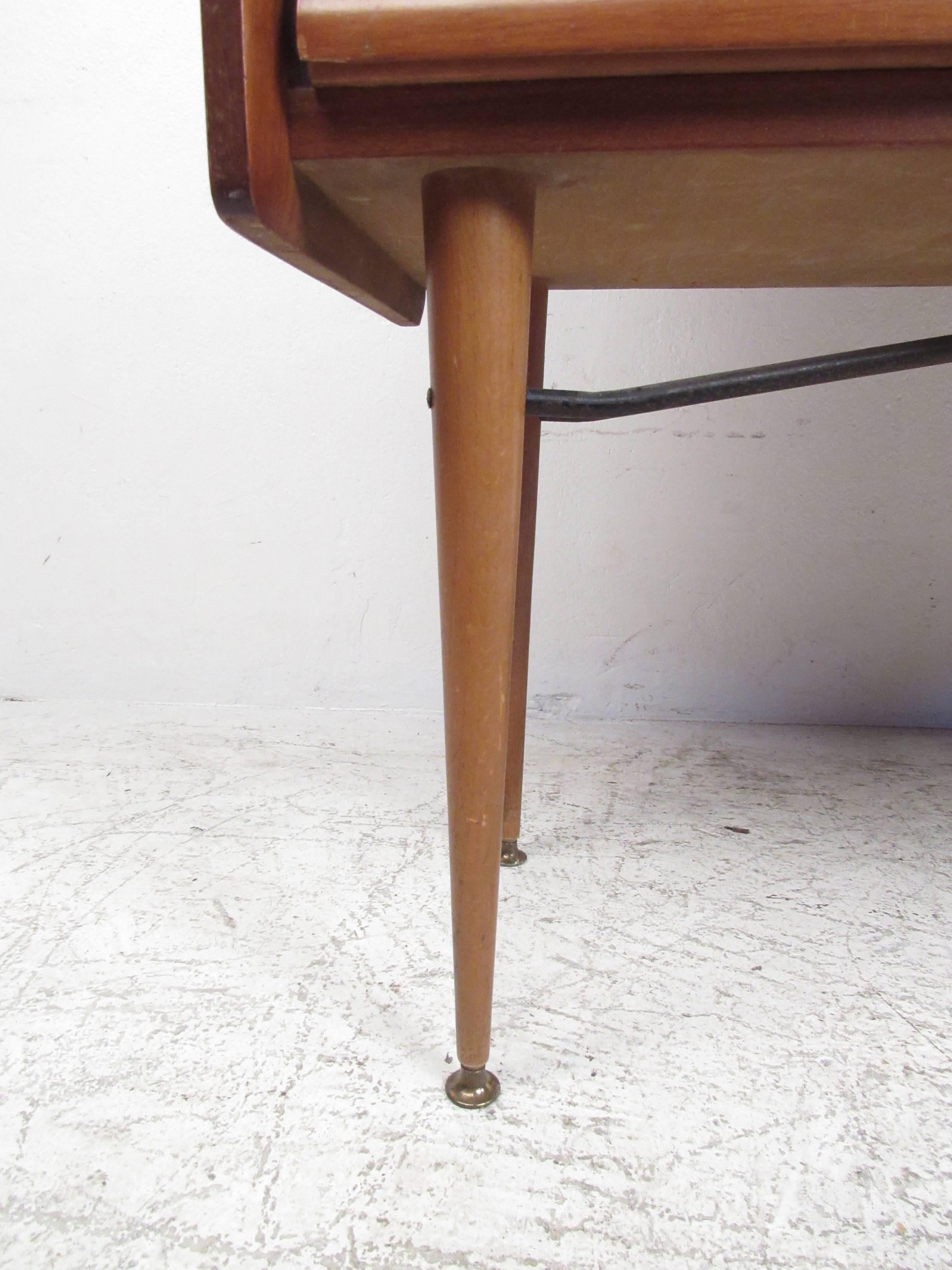 Tall Mid-Century Scandinavian Modern Tambour Cabinet In Good Condition For Sale In Brooklyn, NY