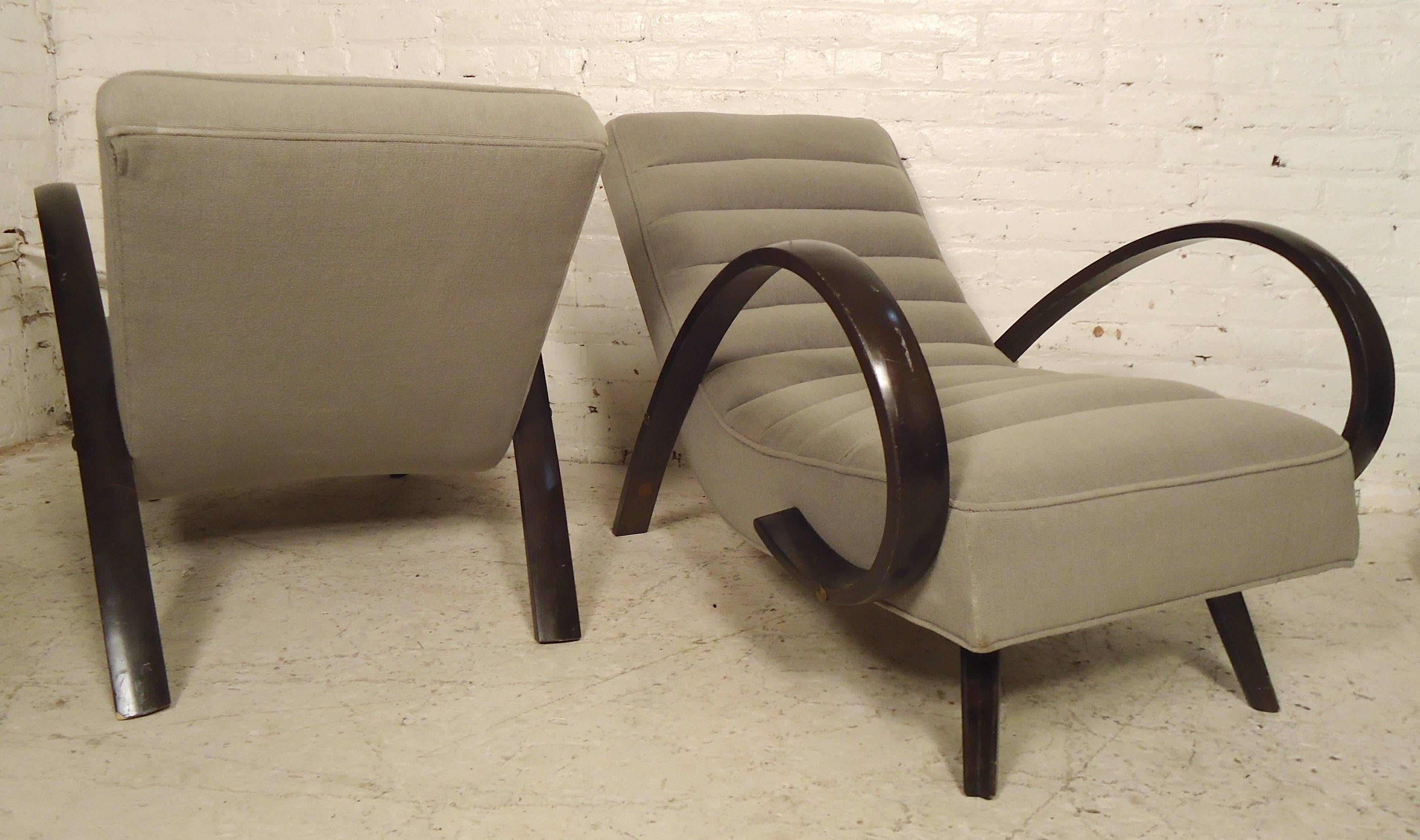 Mid-Century Modern Dramatic Sculpted Armchairs