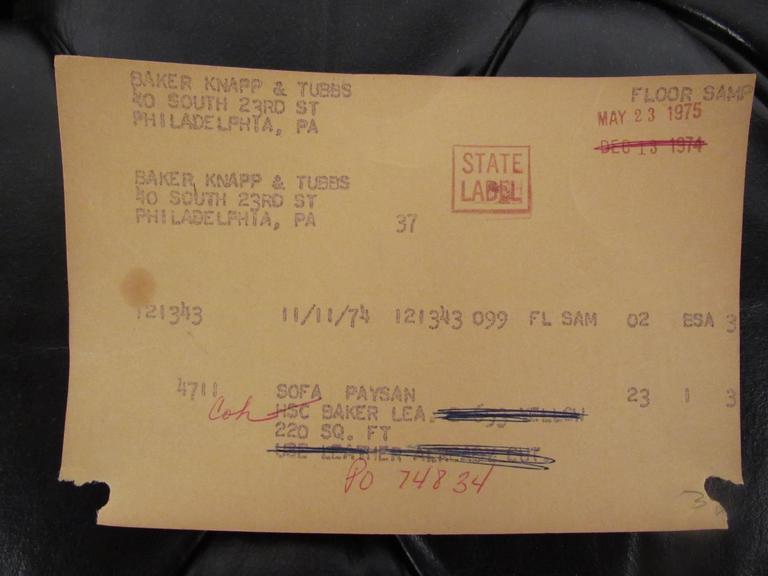 Vintage Black Vinyl Chesterfield Sofa by Baker at 1stDibs