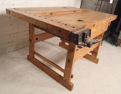 Vintage Work Bench with Vice