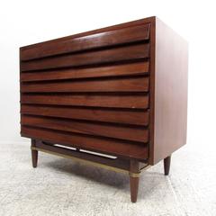 Pair of Mid-Century Louvered Chests by American of Martinsville