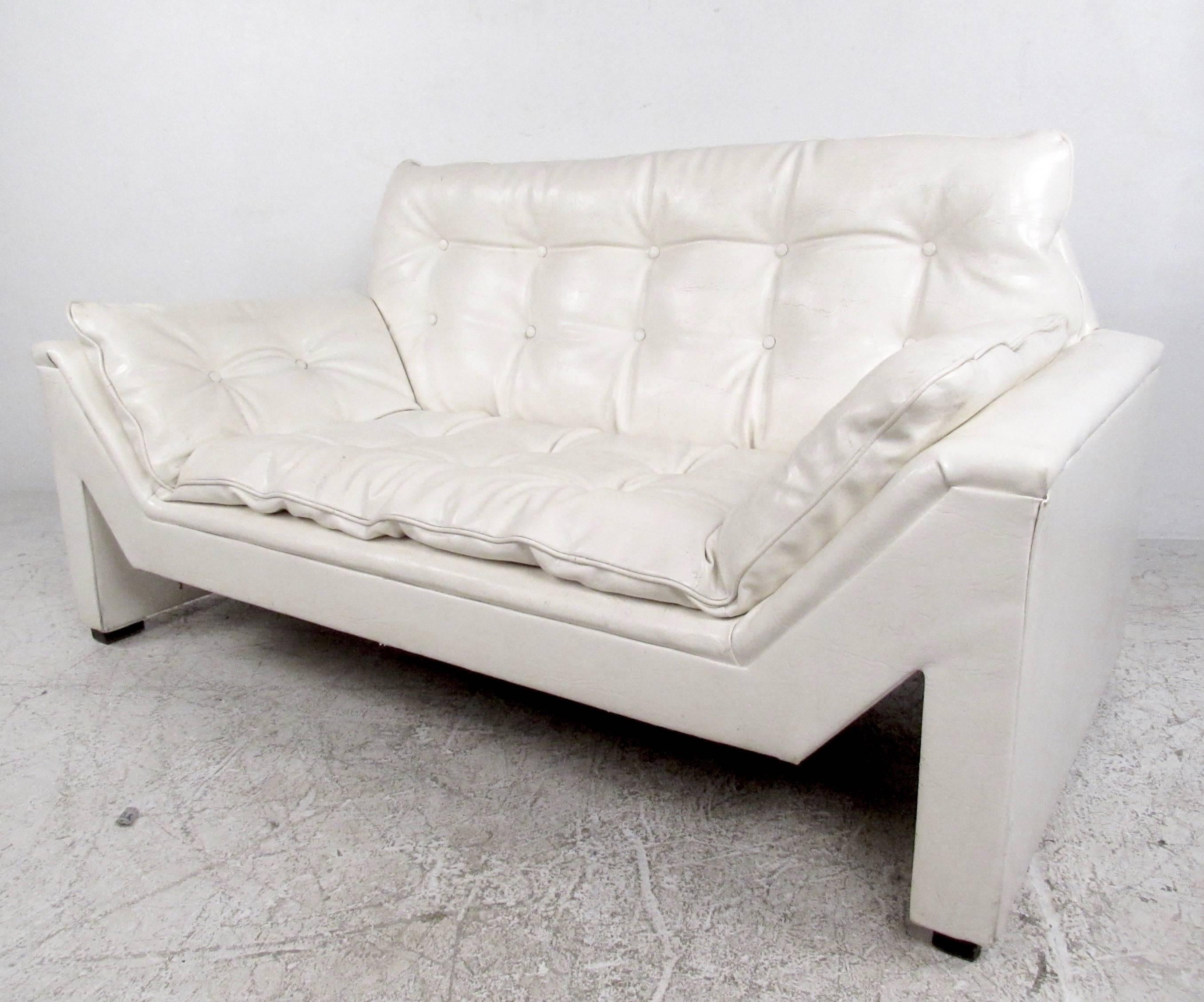 American Matched Pair Large Modern Loveseats