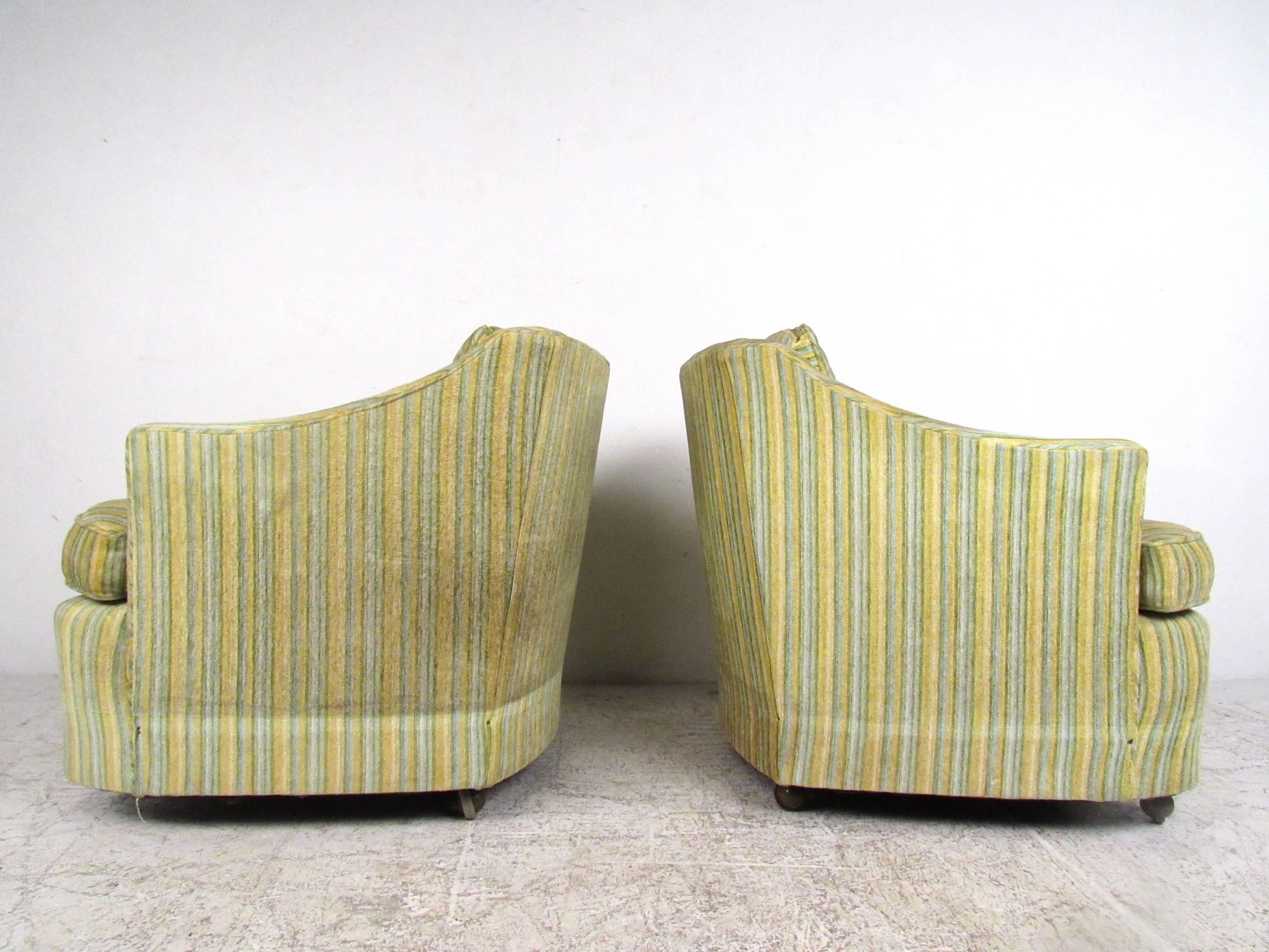American Pair of Mid-Century Modern Lounge Chairs for Heritage Furniture