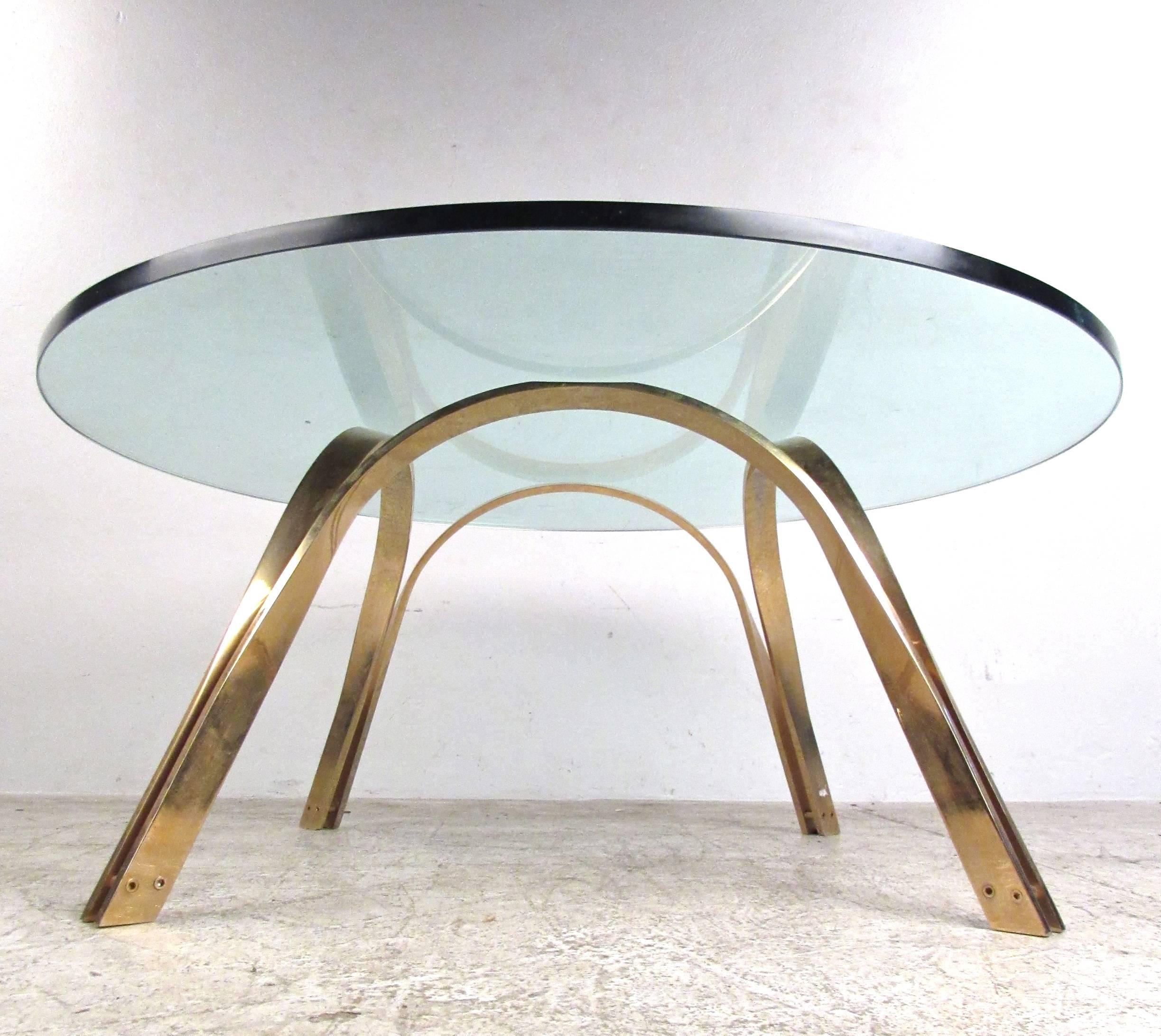 American Mid-Century Modern Brass Coffee Table After Roger Sprunger for Dunbar
