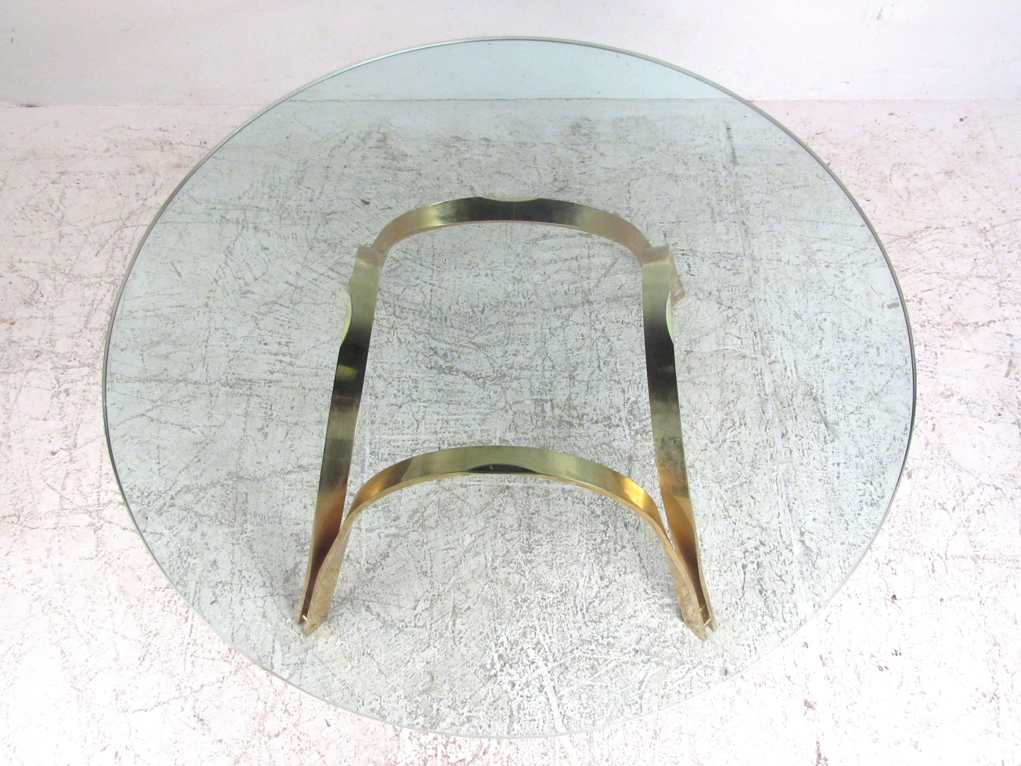 Mid-20th Century Mid-Century Modern Brass Coffee Table After Roger Sprunger for Dunbar