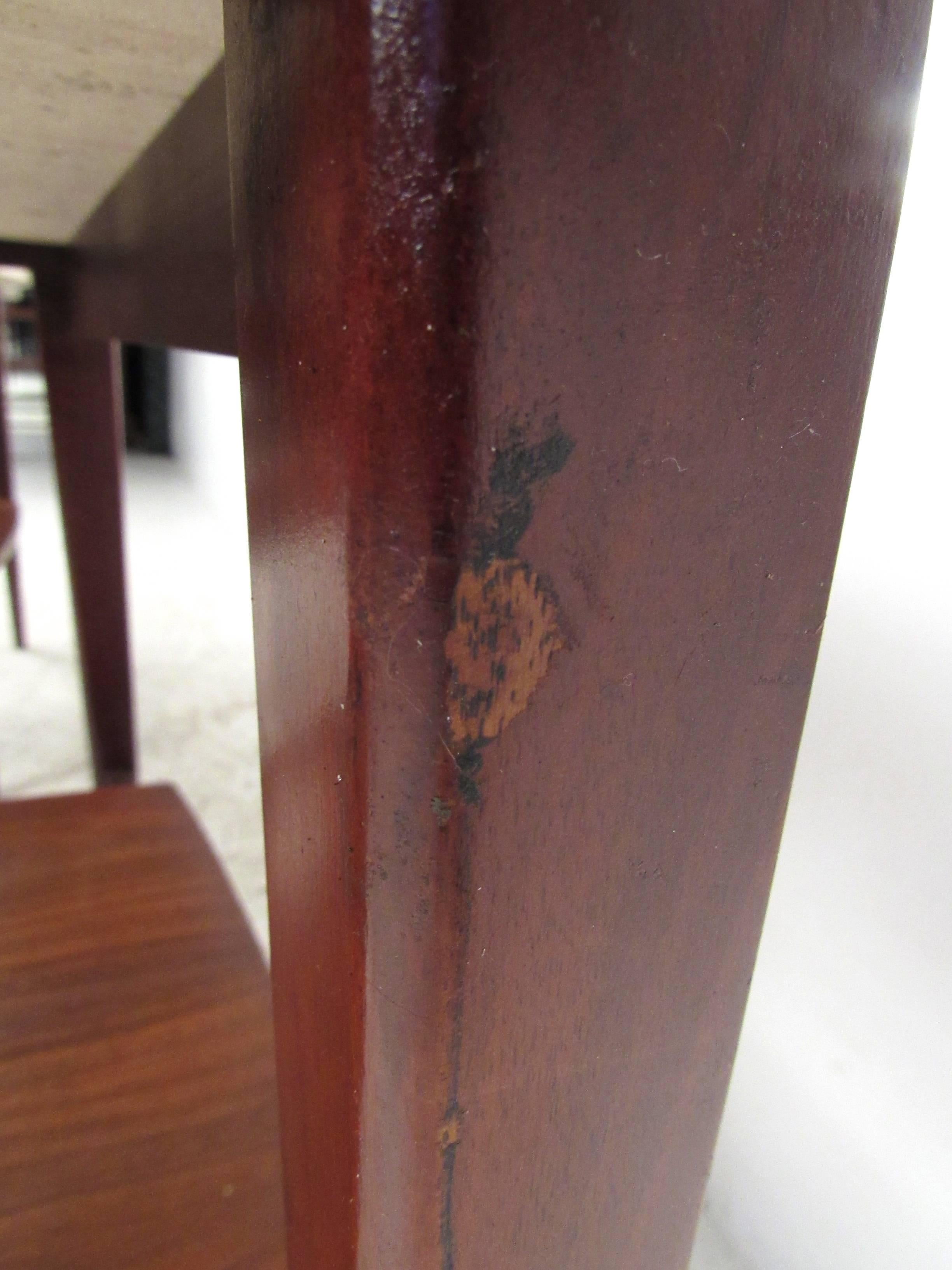 Pair of Mid-Century Modern Marble-Top End Tables 3