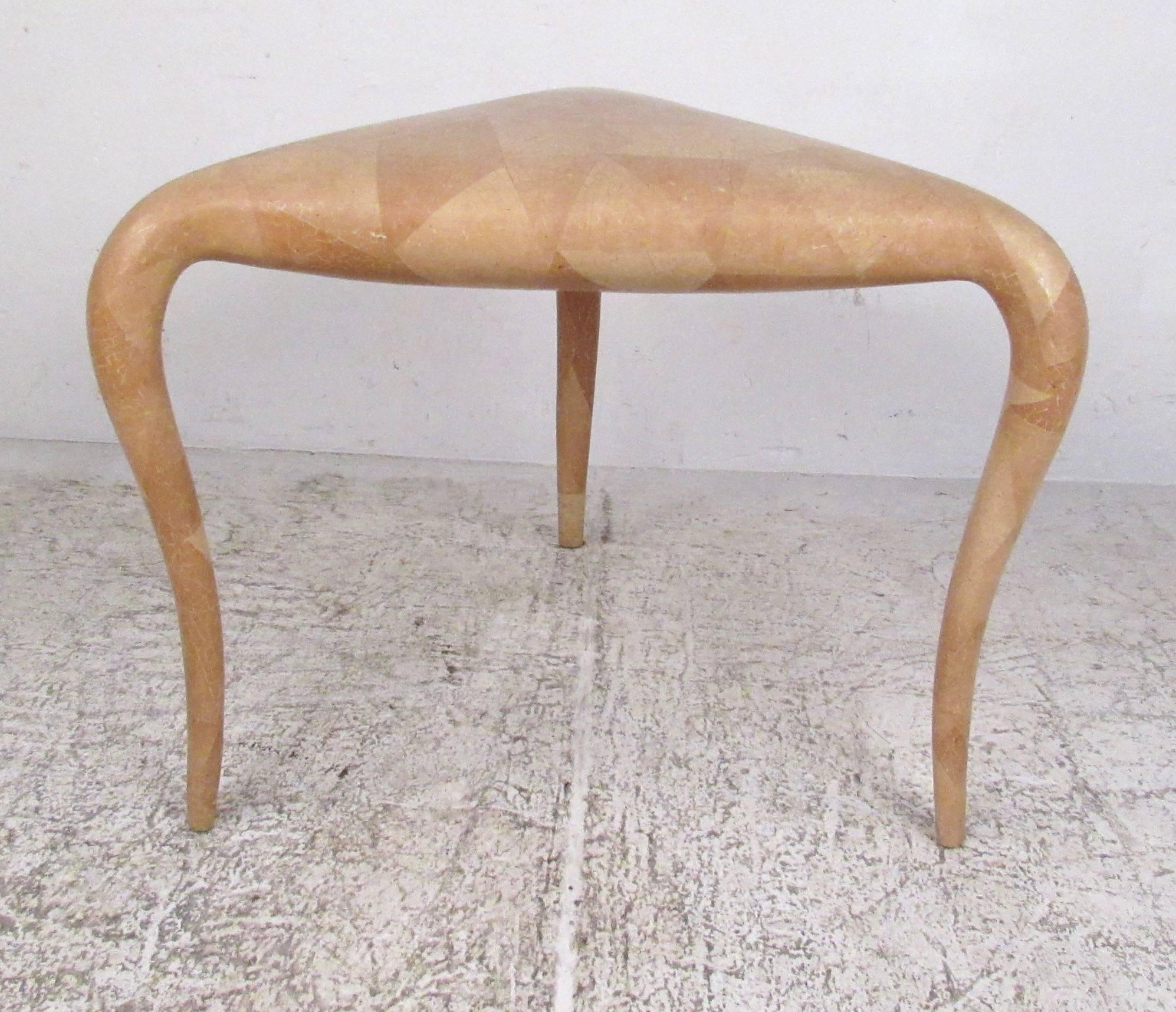 Mid-Century Modern Organic Modern R & Y Augousti Tessellated Bone End Table