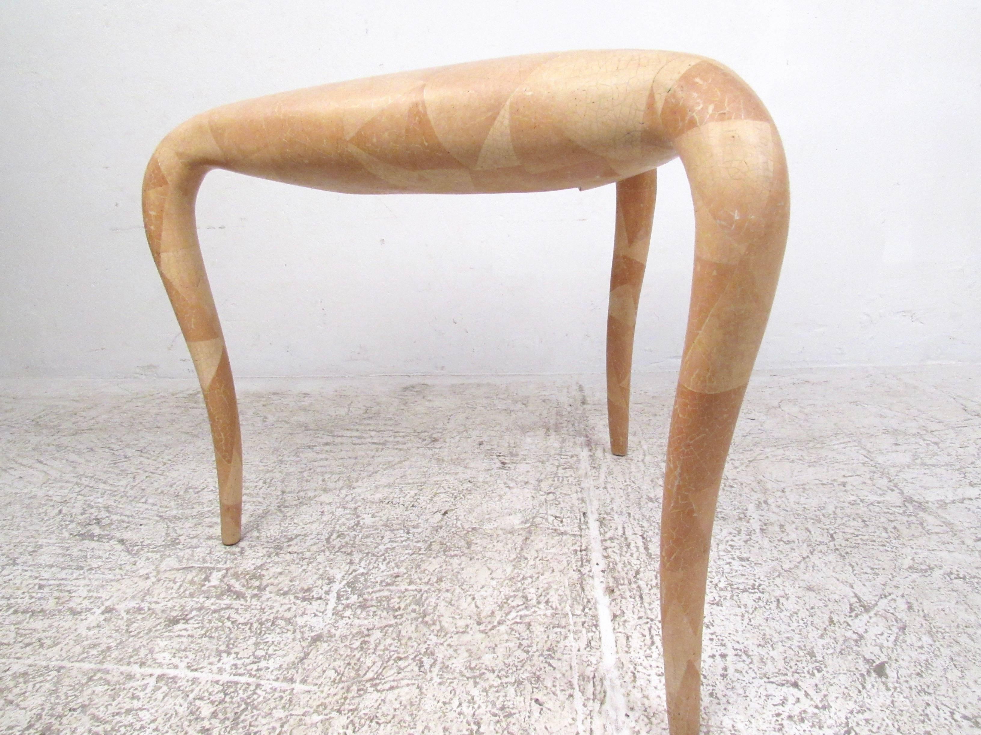 Late 20th Century Organic Modern R & Y Augousti Tessellated Bone End Table
