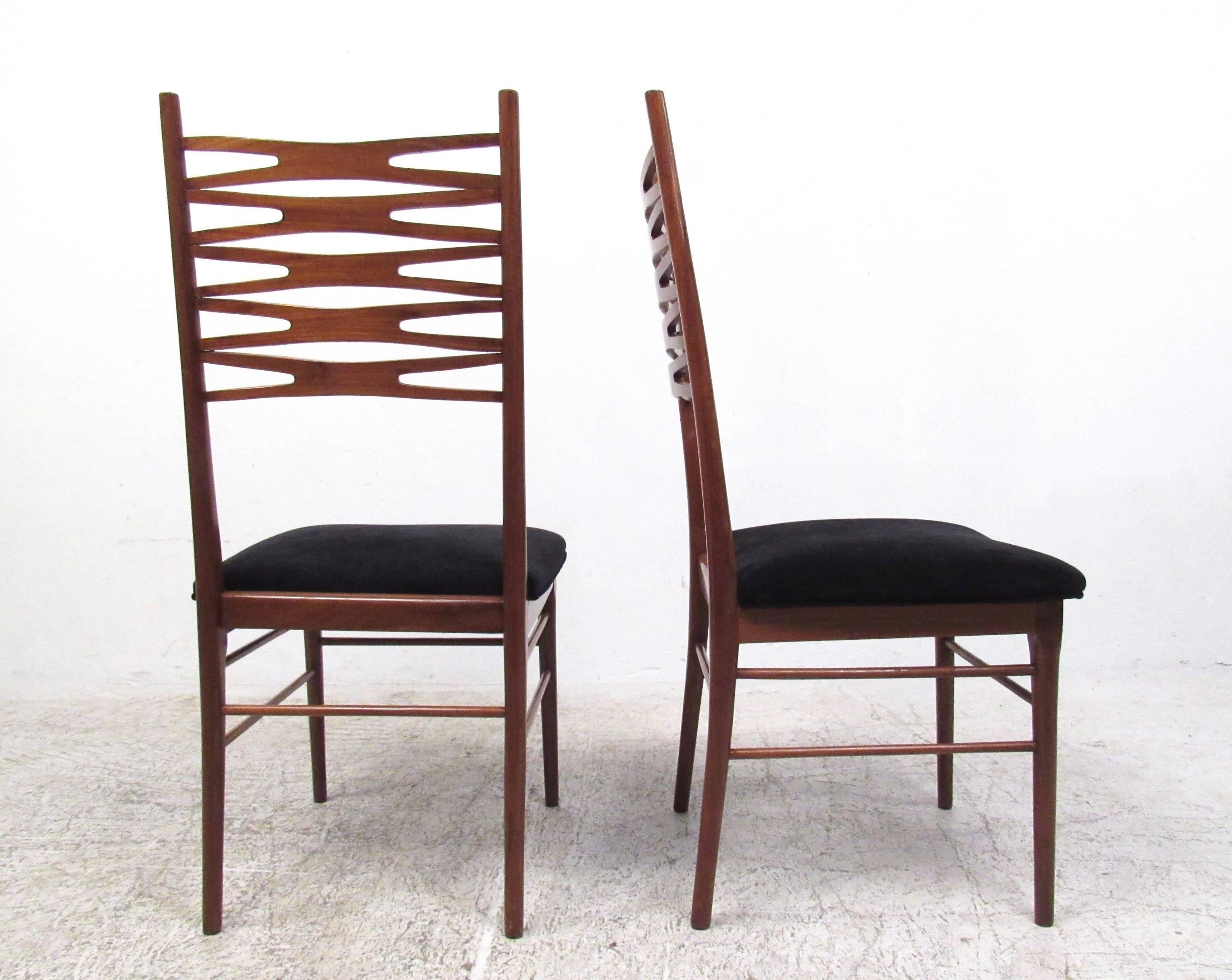 Fabric Set of Mid-Century Danish Modern Teak Dining Chairs after Johannes Andersen