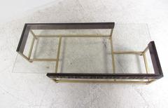 Vintage Brass and Wood Coffee Table